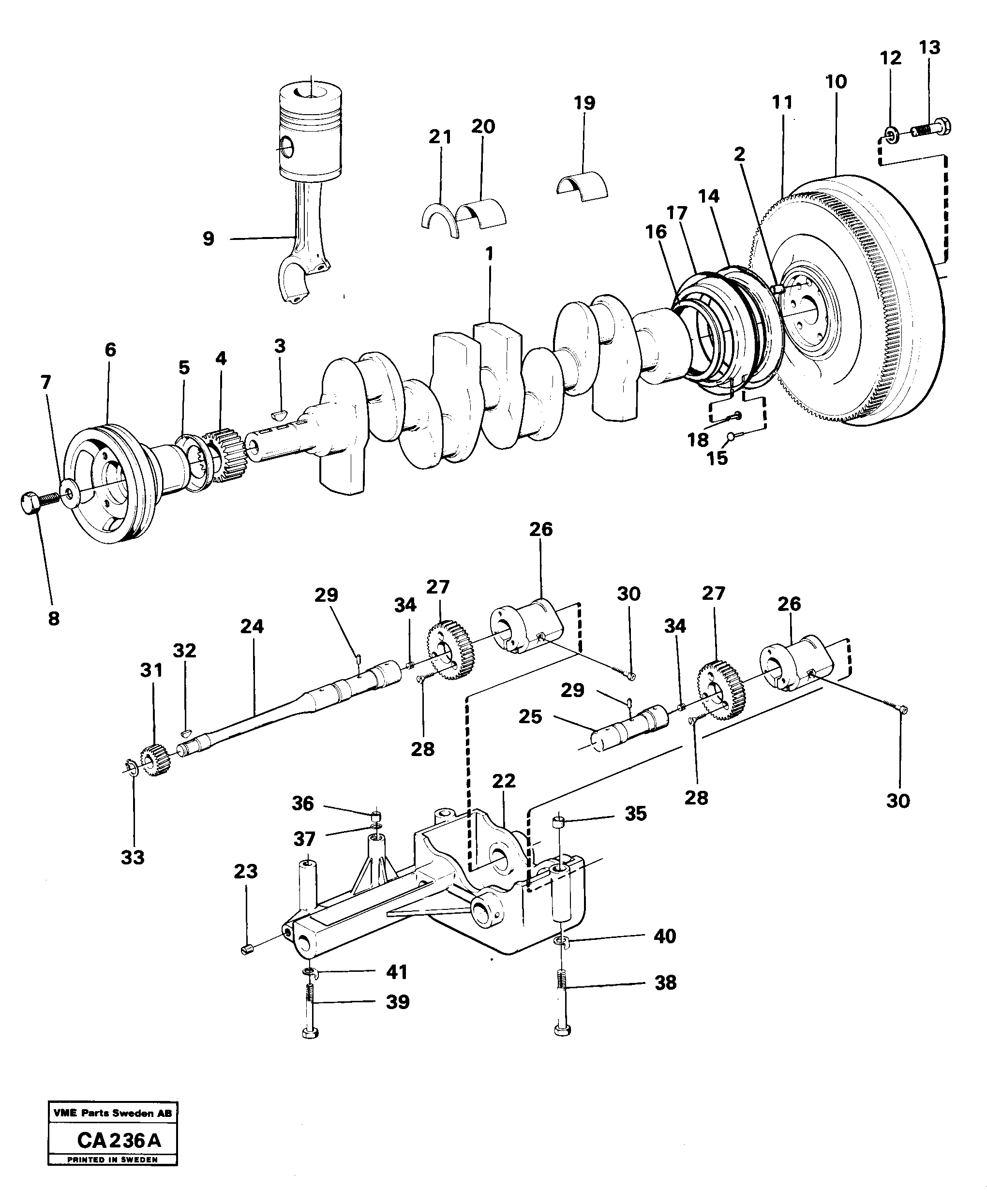 Схема запчастей Volvo 6300 6300 - 4910 Crankshaft - balancing 