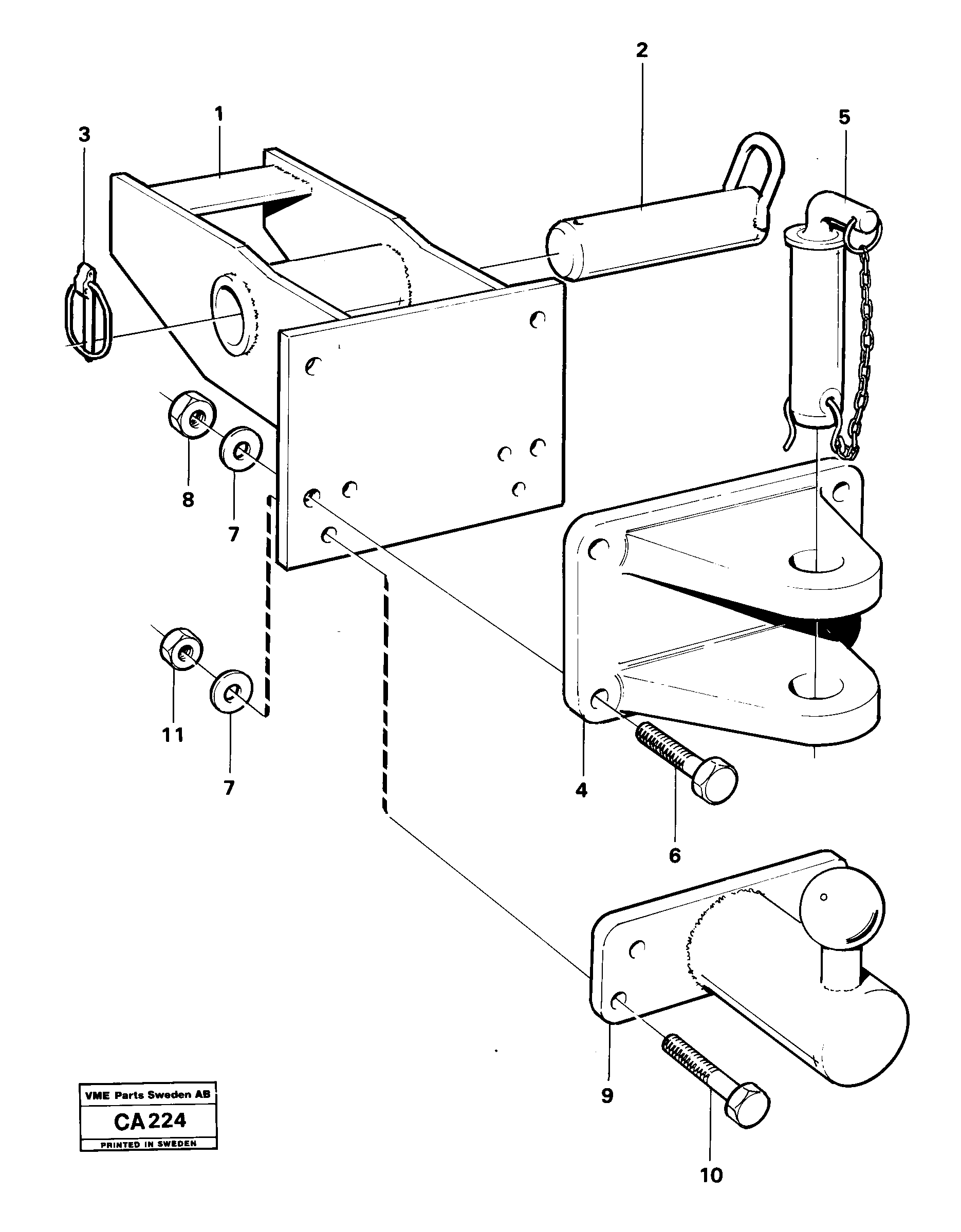 Схема запчастей Volvo 6300 6300 - 37639 Towing hitch 