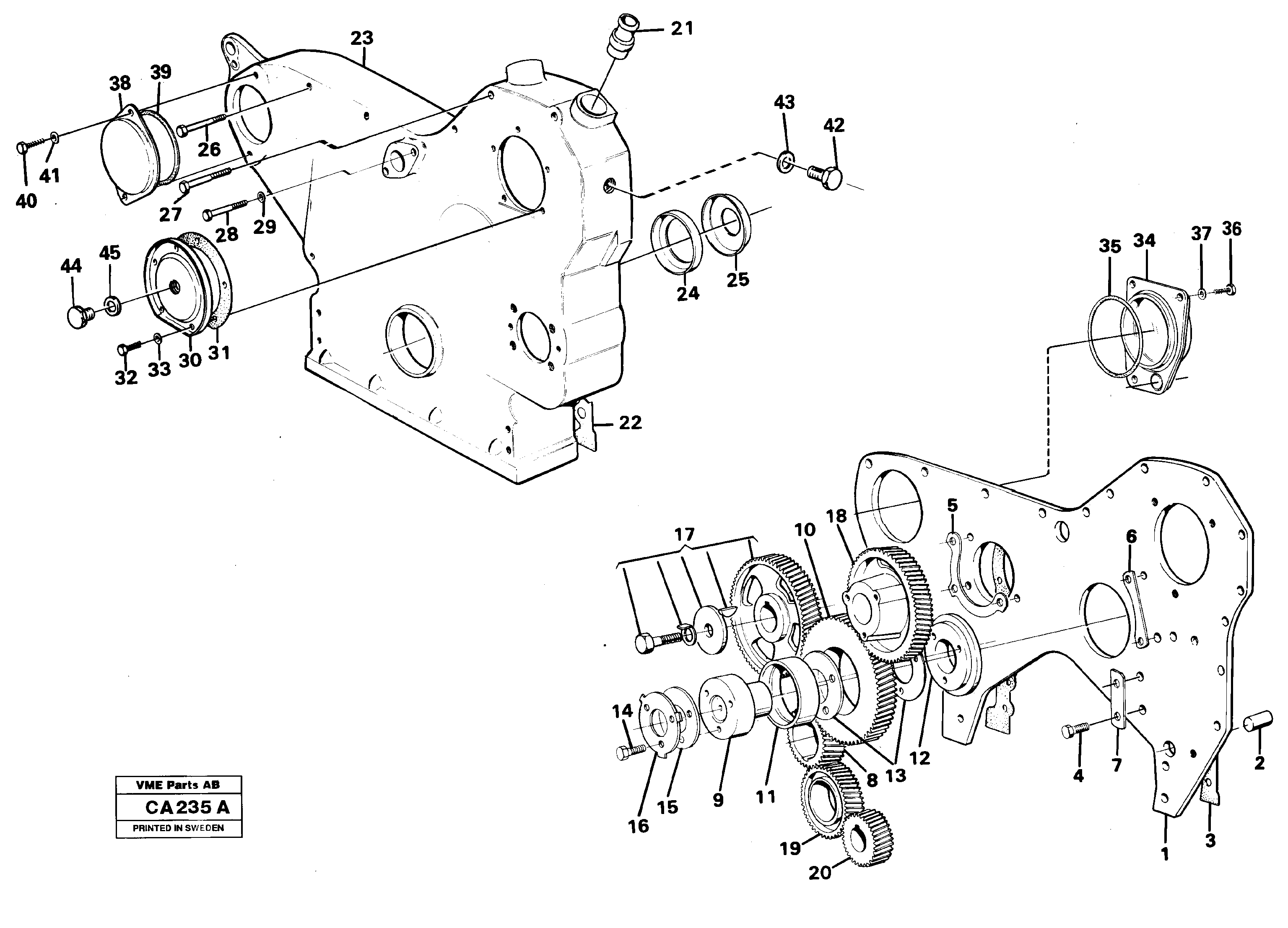 Схема запчастей Volvo 6300 6300 - 99794 Timing gear casing and gears 