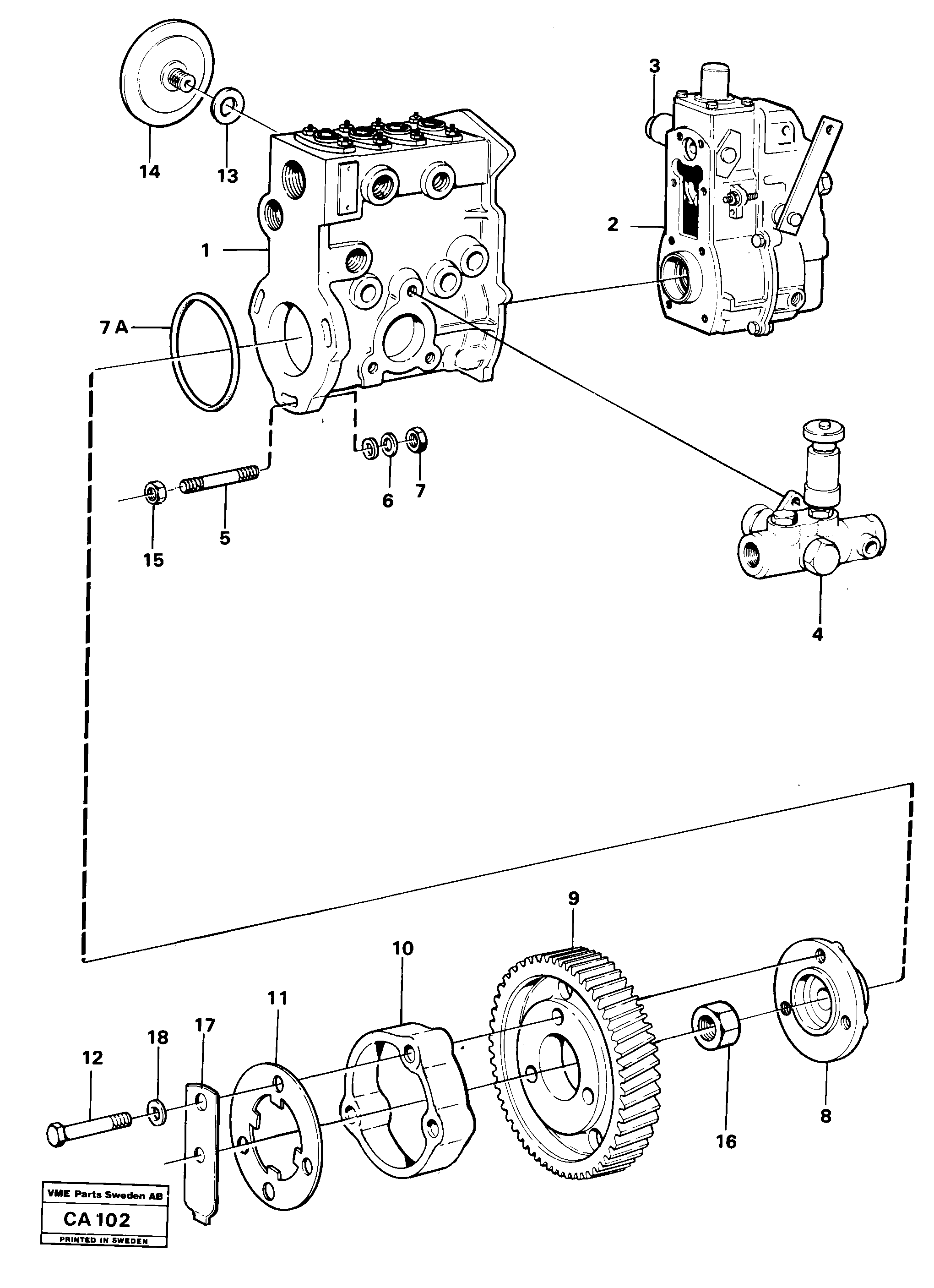 Схема запчастей Volvo 6300 6300 - 23288 Fuel injection pump with fitting parts 