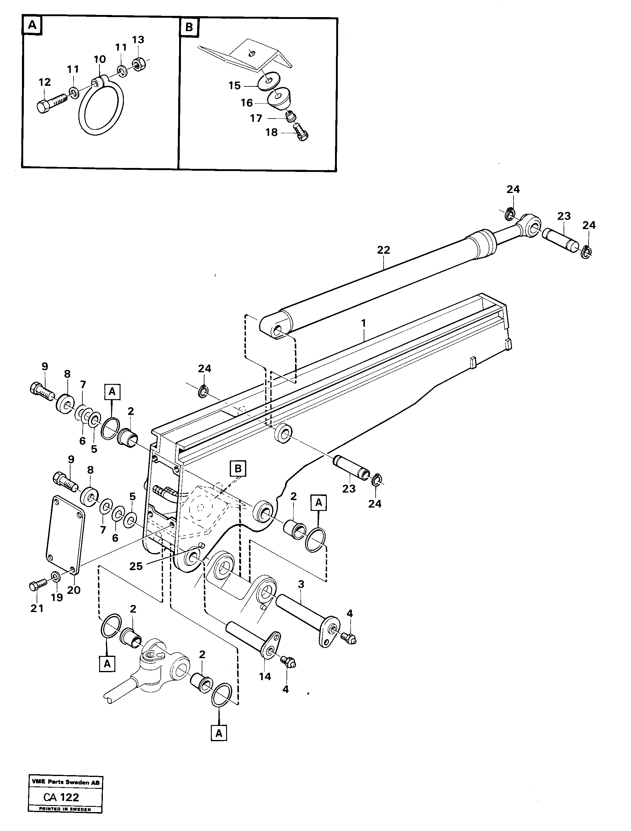 Схема запчастей Volvo 6300 6300 - 32754 Excavator arm extending inner arm 