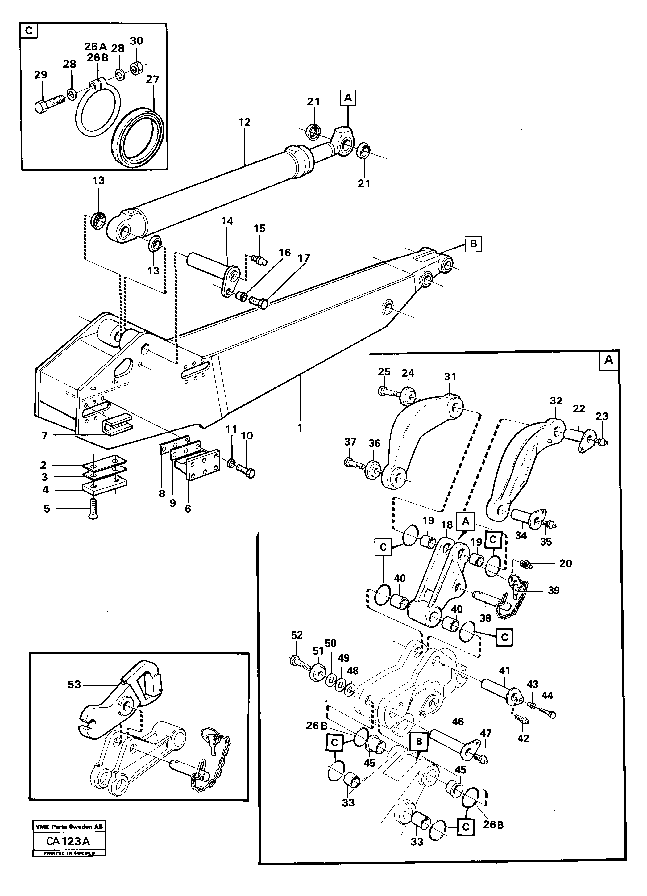 Схема запчастей Volvo 6300 6300 - 32755 Excavator arm extending external arm 