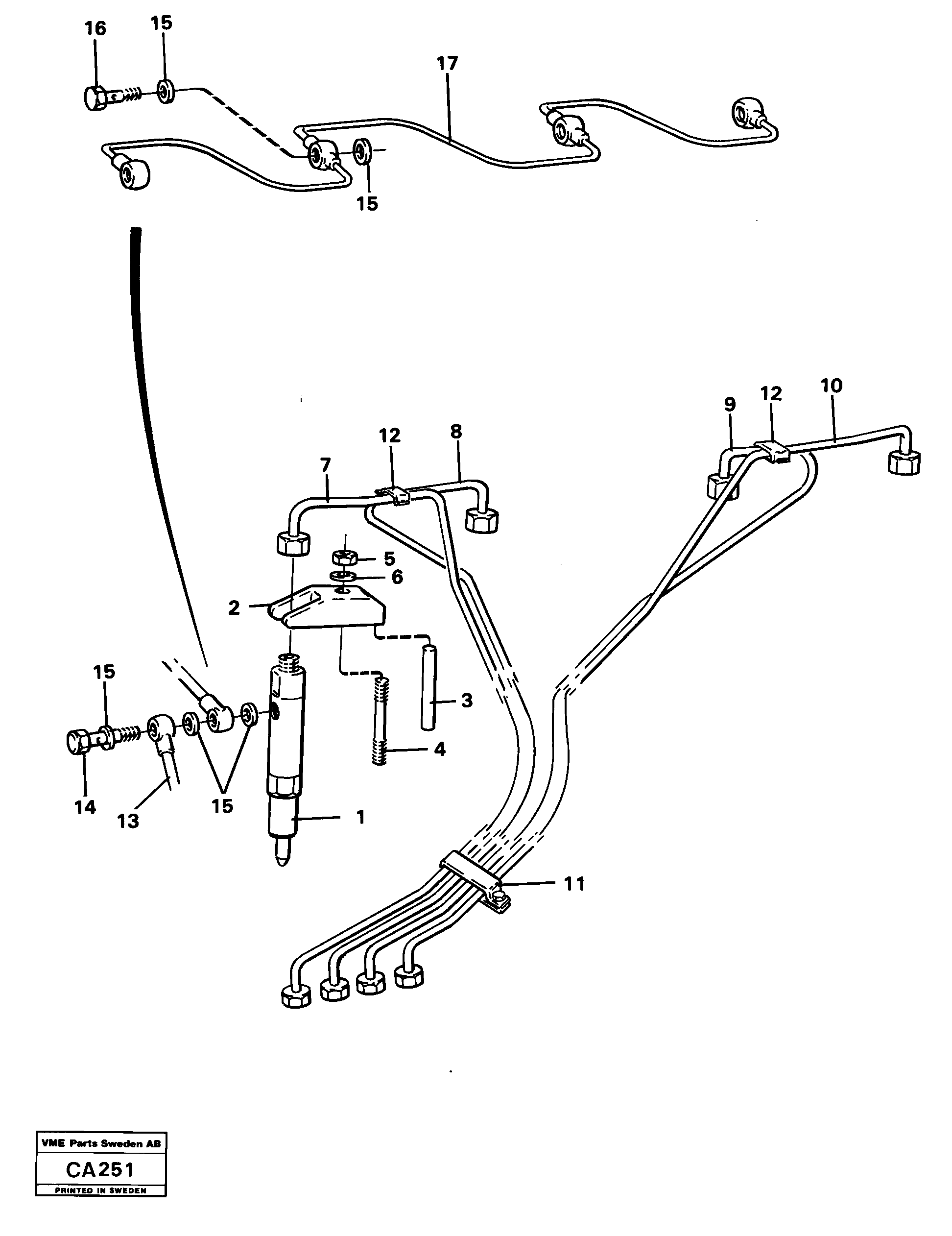 Схема запчастей Volvo 6300 6300 - 4922 Fuel lines and injectors 