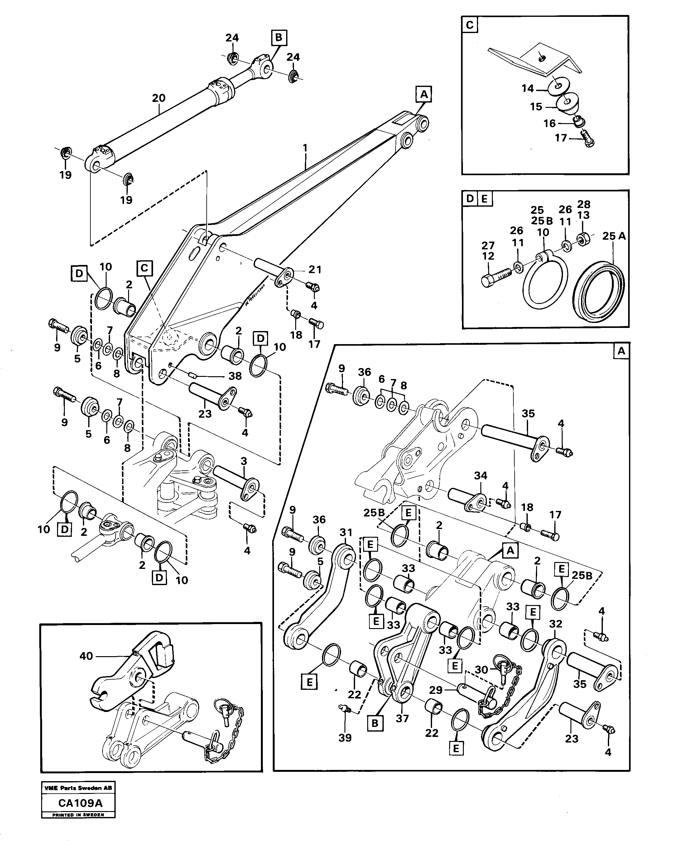 Схема запчастей Volvo 6300 6300 - 32756 Excavator dipperstick withlateral angle 