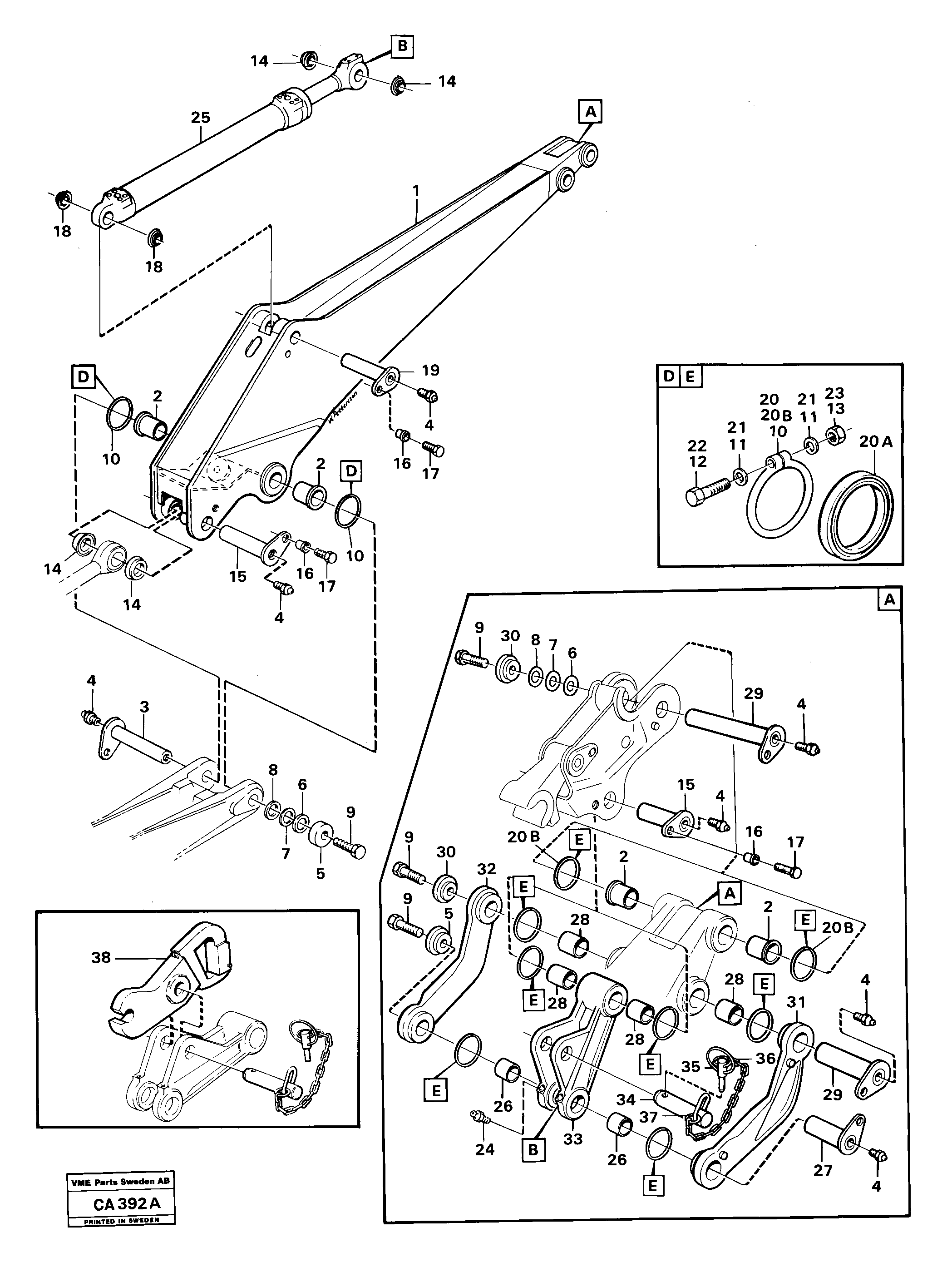 Схема запчастей Volvo 6300 6300 - 32757 Excavator dipperstick without lateral angle facility 