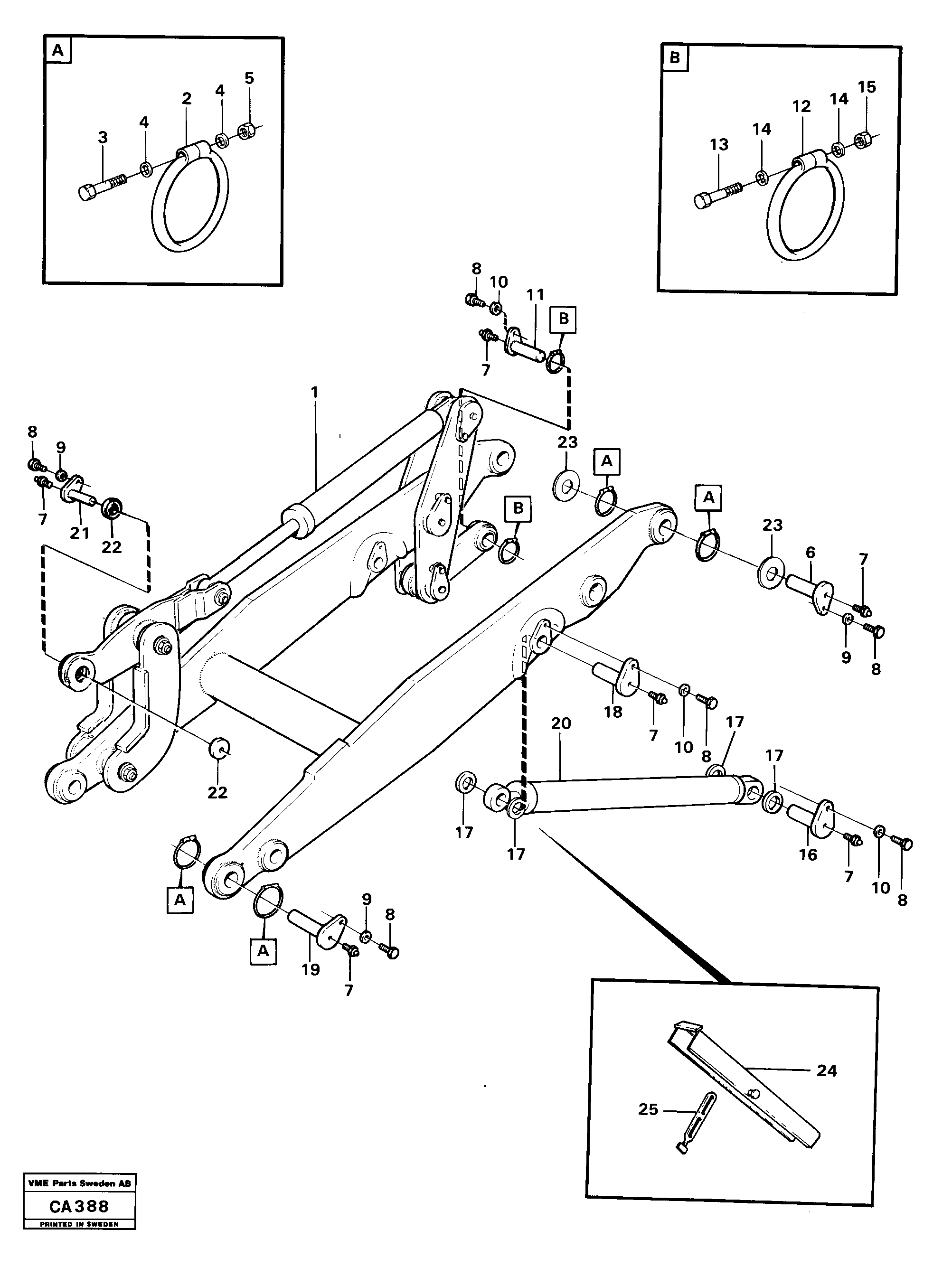 Схема запчастей Volvo 6300 6300 - 33593 Lifting frame work, assy 