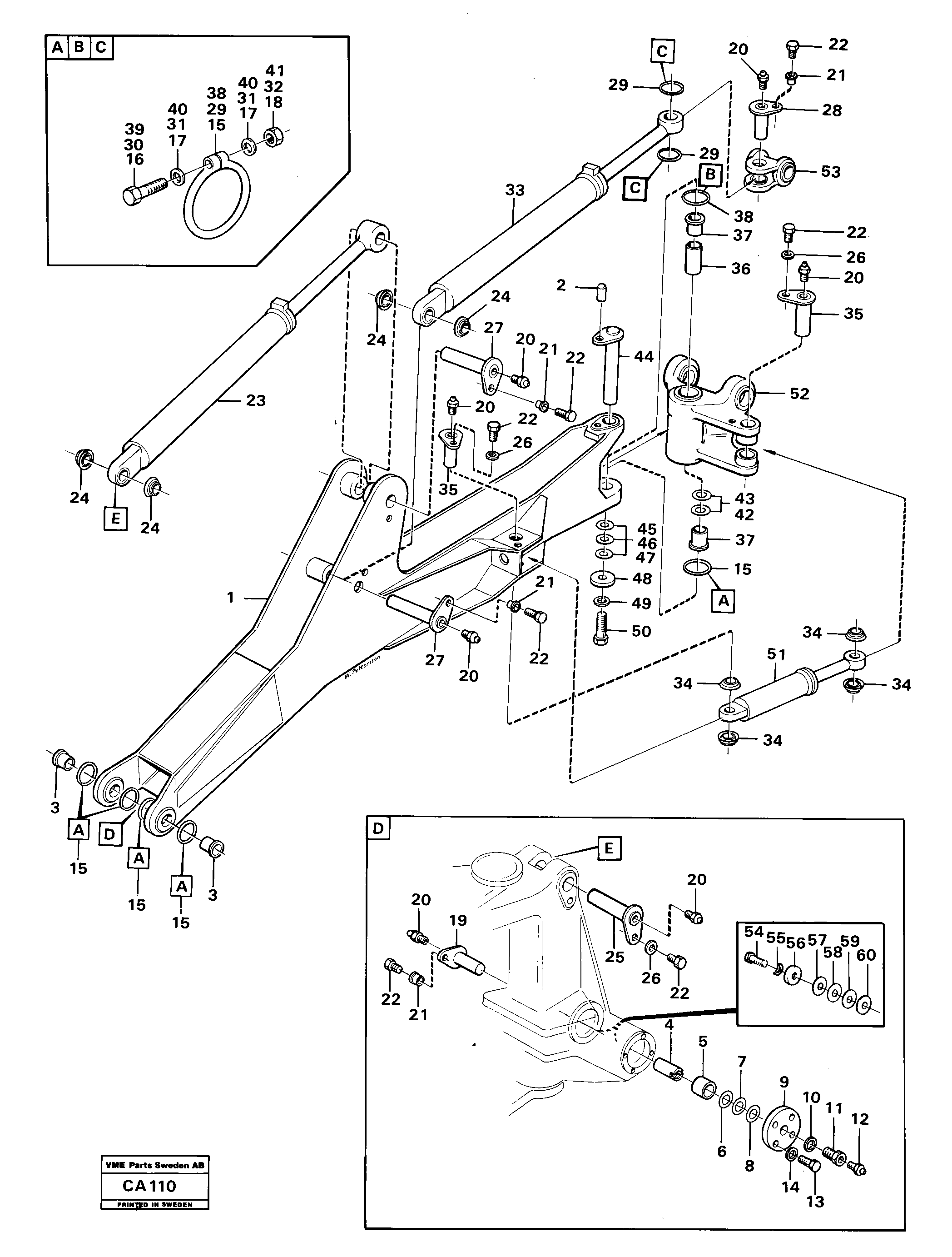 Схема запчастей Volvo 6300 6300 - 39281 Excavator beam with deflection 