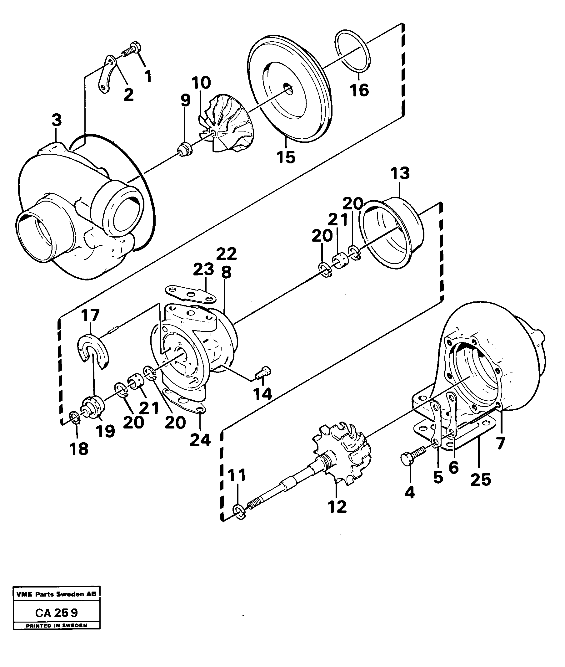 Схема запчастей Volvo 6300 6300 - 20920 Турбокомпрессор (турбина) 