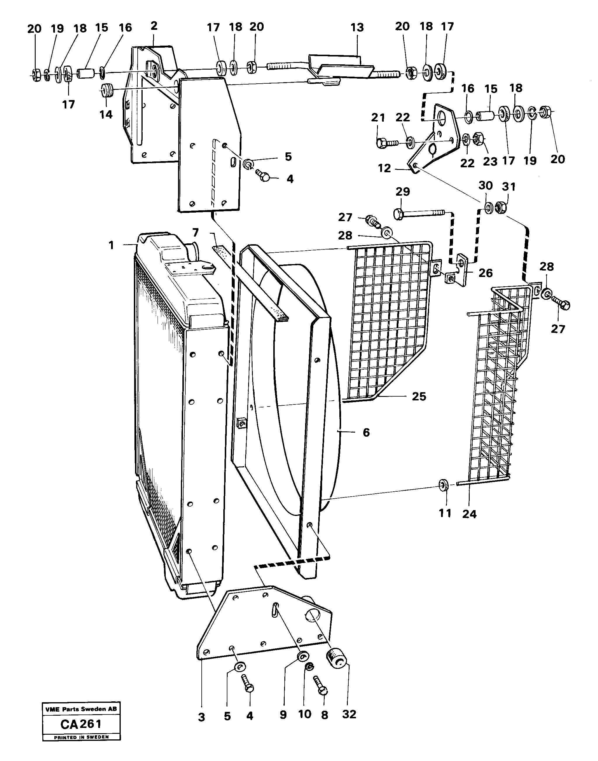 Схема запчастей Volvo 6300 6300 - 38656 Radiator with fitting parts 