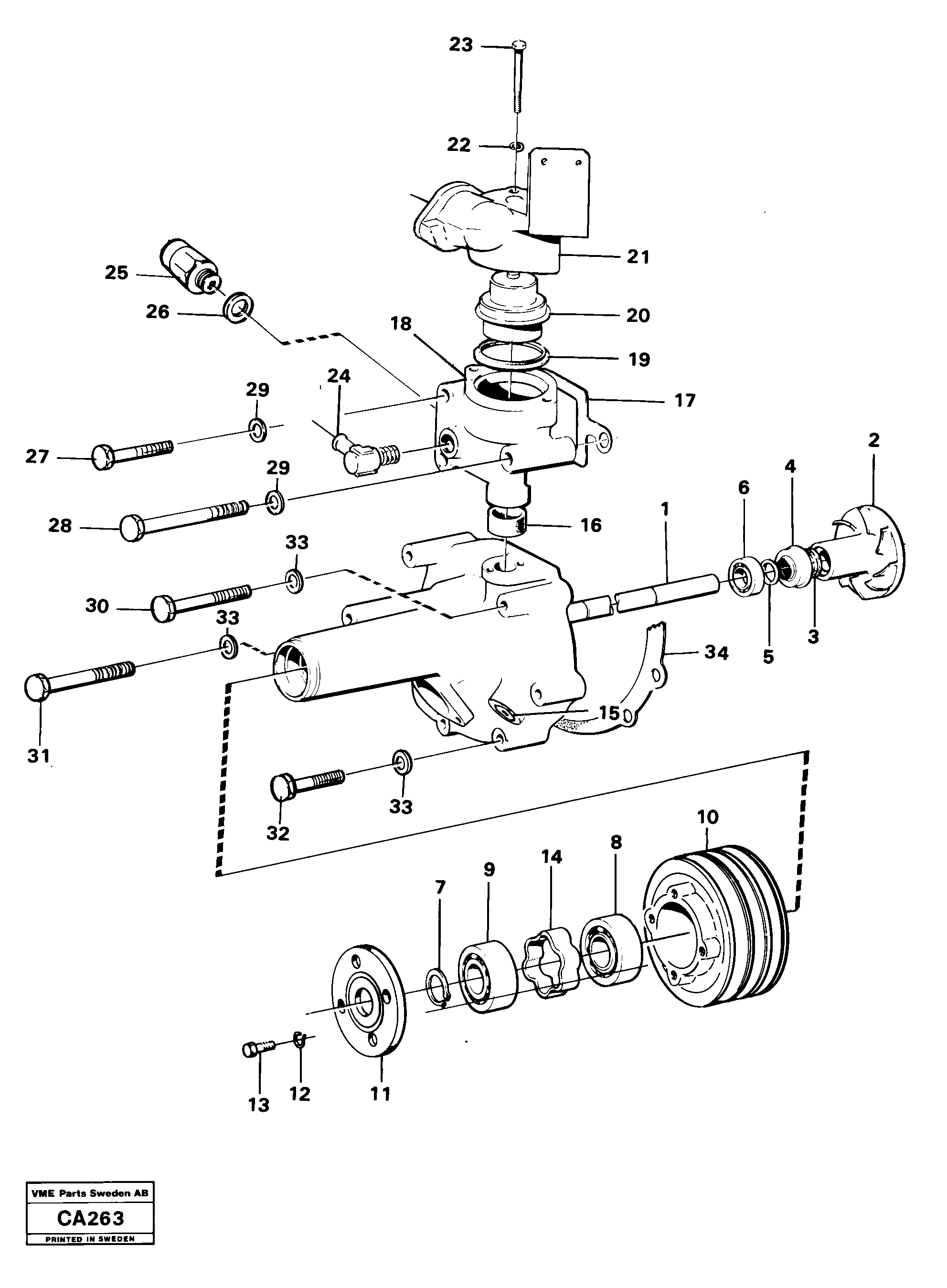 Схема запчастей Volvo 6300 6300 - 432 Water pump and thermostat housing 