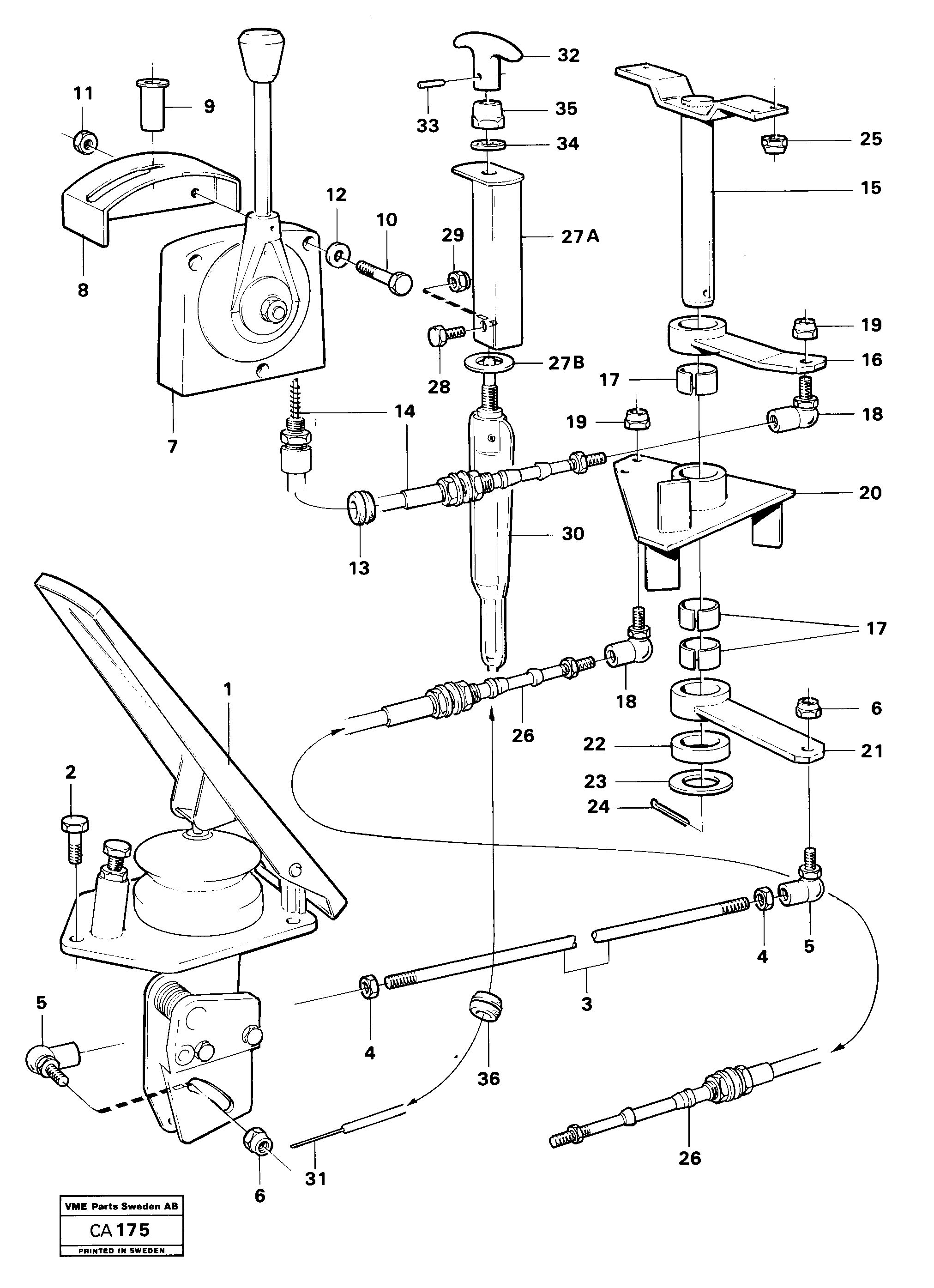 Схема запчастей Volvo 6300 6300 - 4923 Speed control, cab 