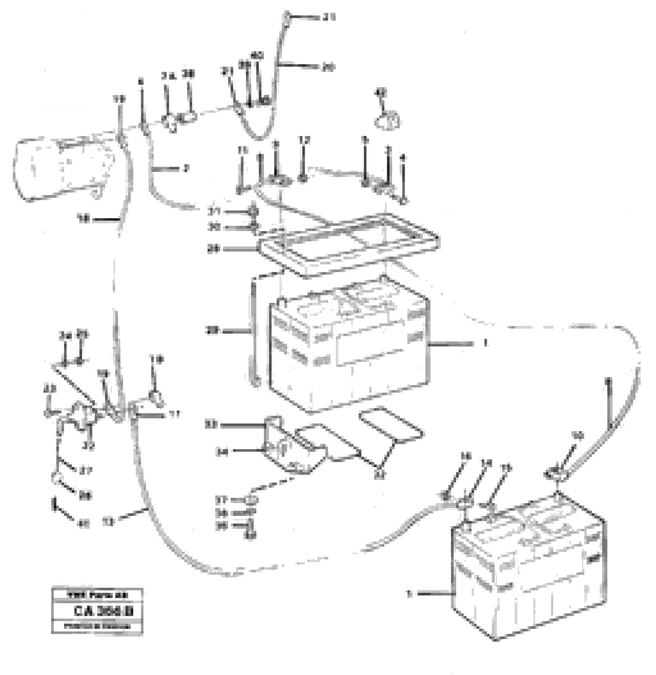 Схема запчастей Volvo 6300 6300 - 46398 Battery with assembling details 