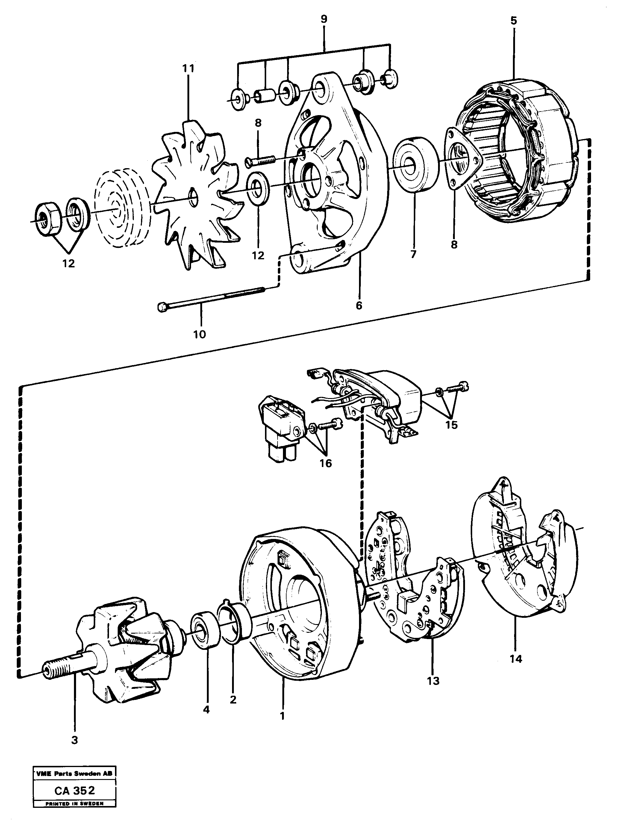 Схема запчастей Volvo 6300 6300 - 19336 Alternator 