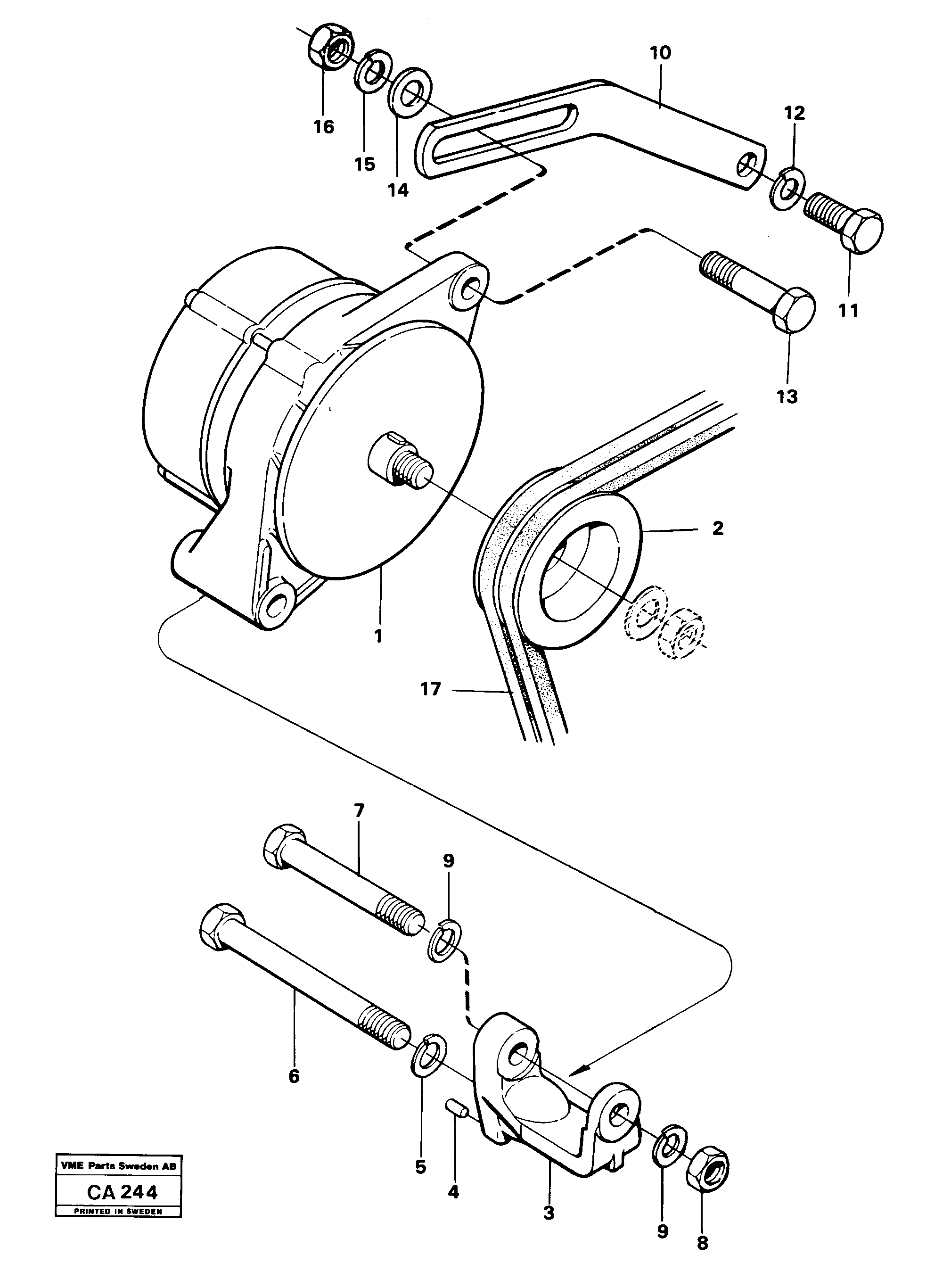 Схема запчастей Volvo 6300 6300 - 4925 Alternator with assembling details 