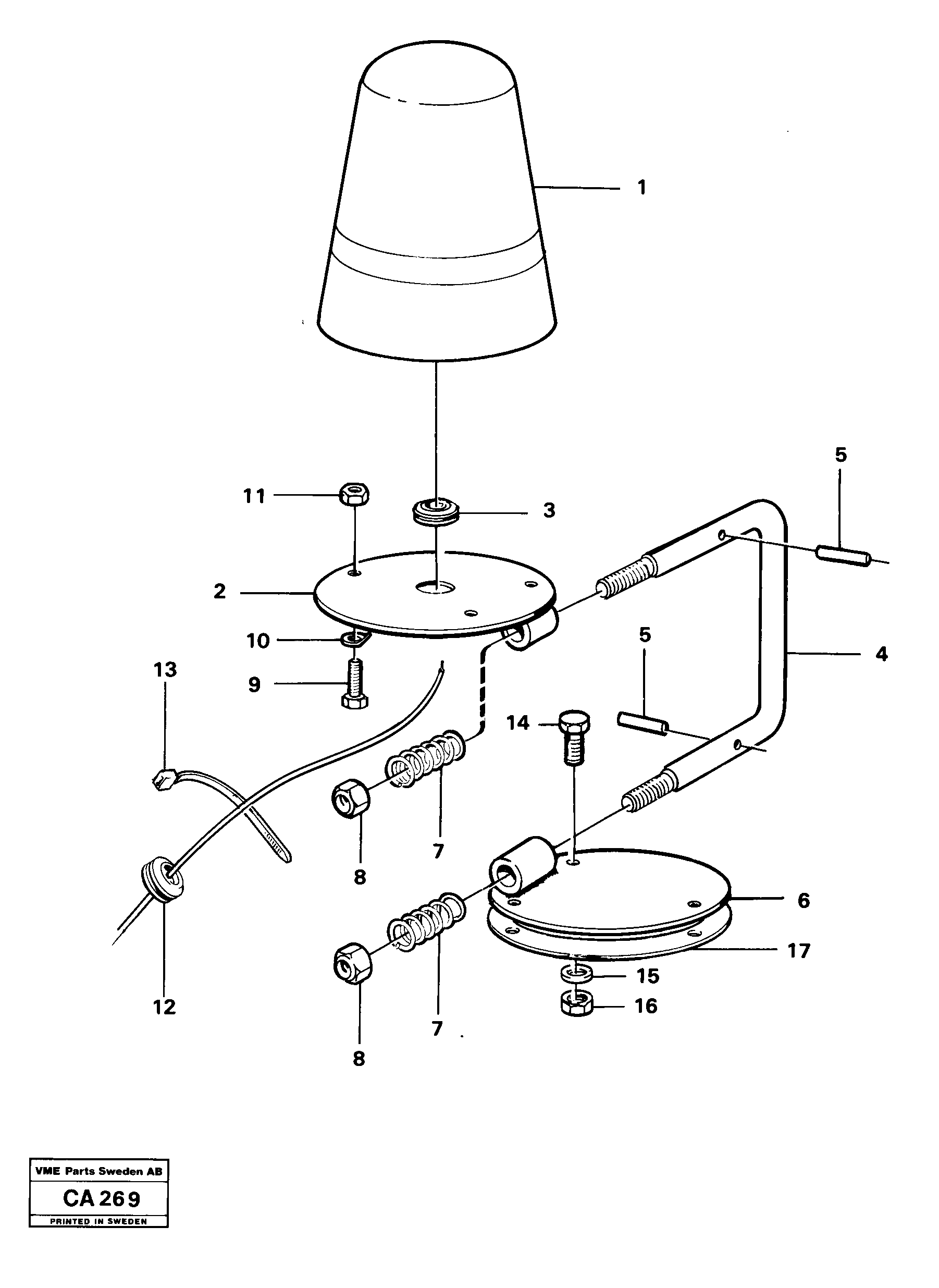 Схема запчастей Volvo 6300 6300 - 17359 Rotating beacon 