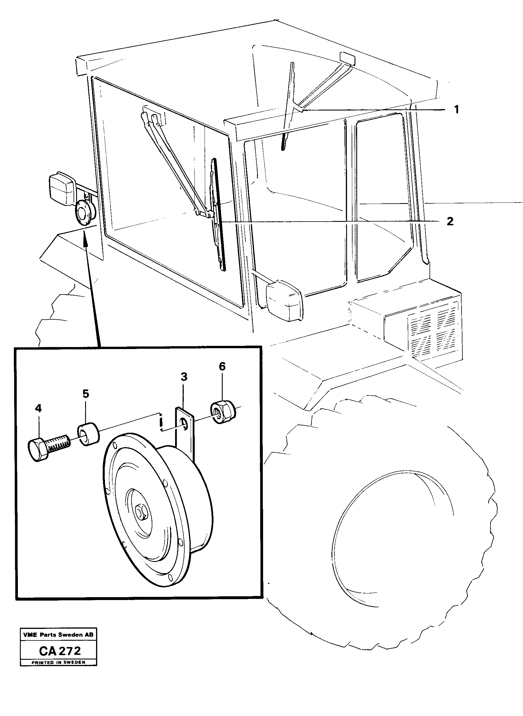 Схема запчастей Volvo 6300 6300 - 20304 Windscreen wiper horn 