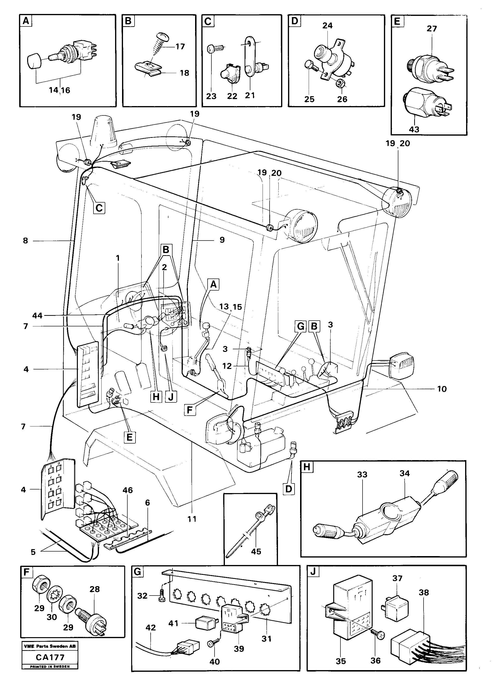 Схема запчастей Volvo 6300 6300 - 4930 Electrical system cab 