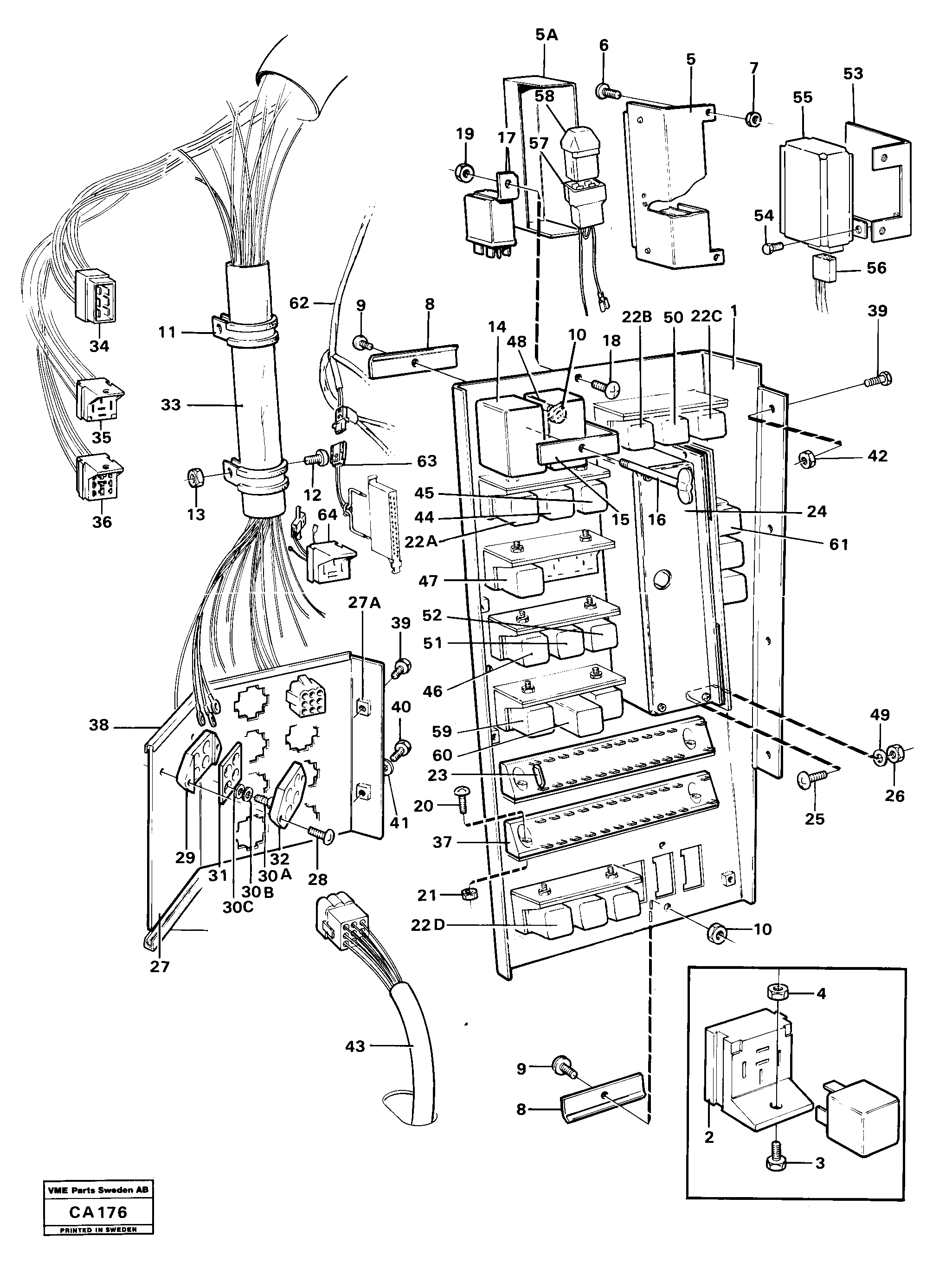 Схема запчастей Volvo 6300 6300 - 79891 Electrical distribution box 