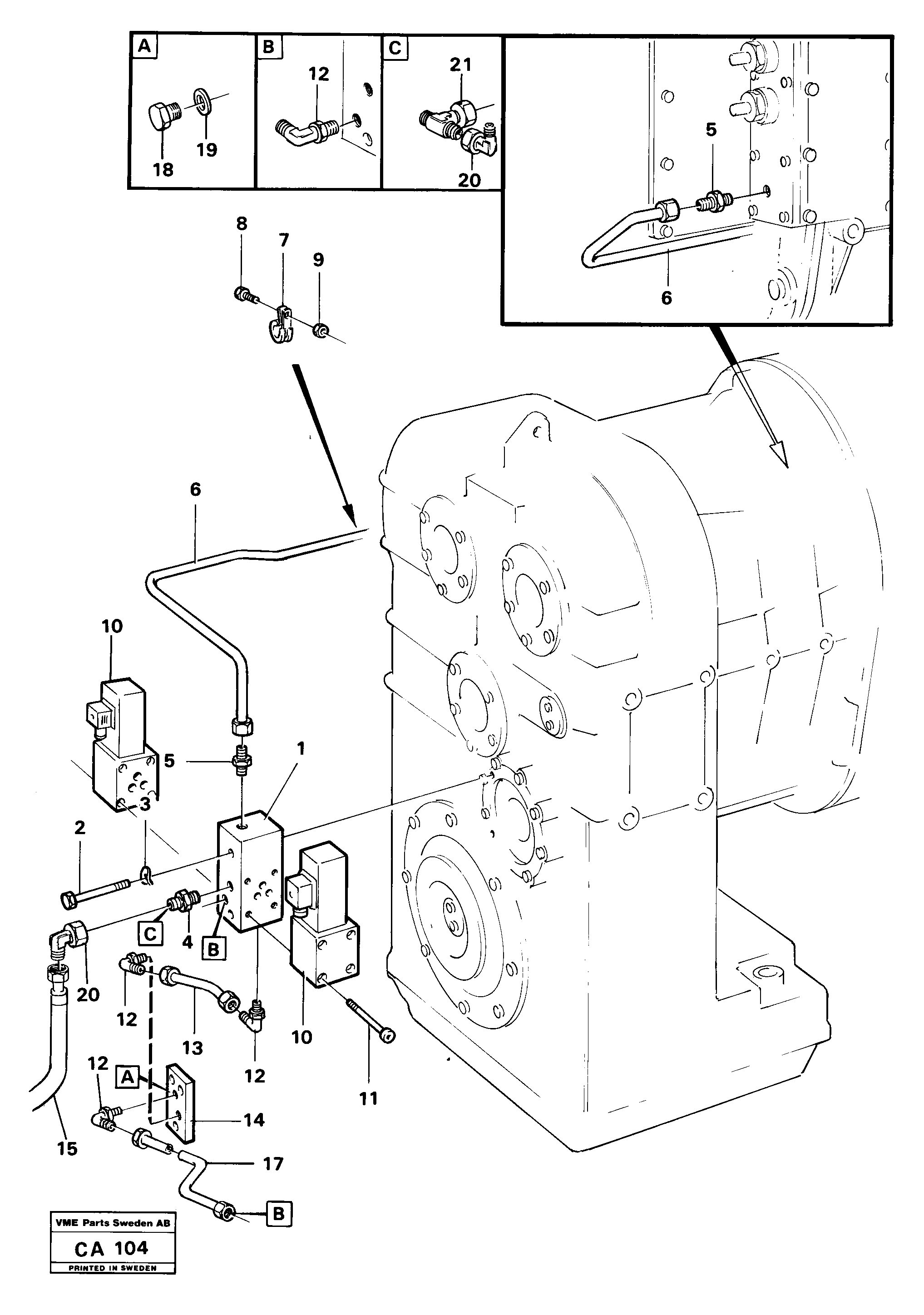 Схема запчастей Volvo 6300 6300 - 15252 Gear with differential lock operation, h-l gear 