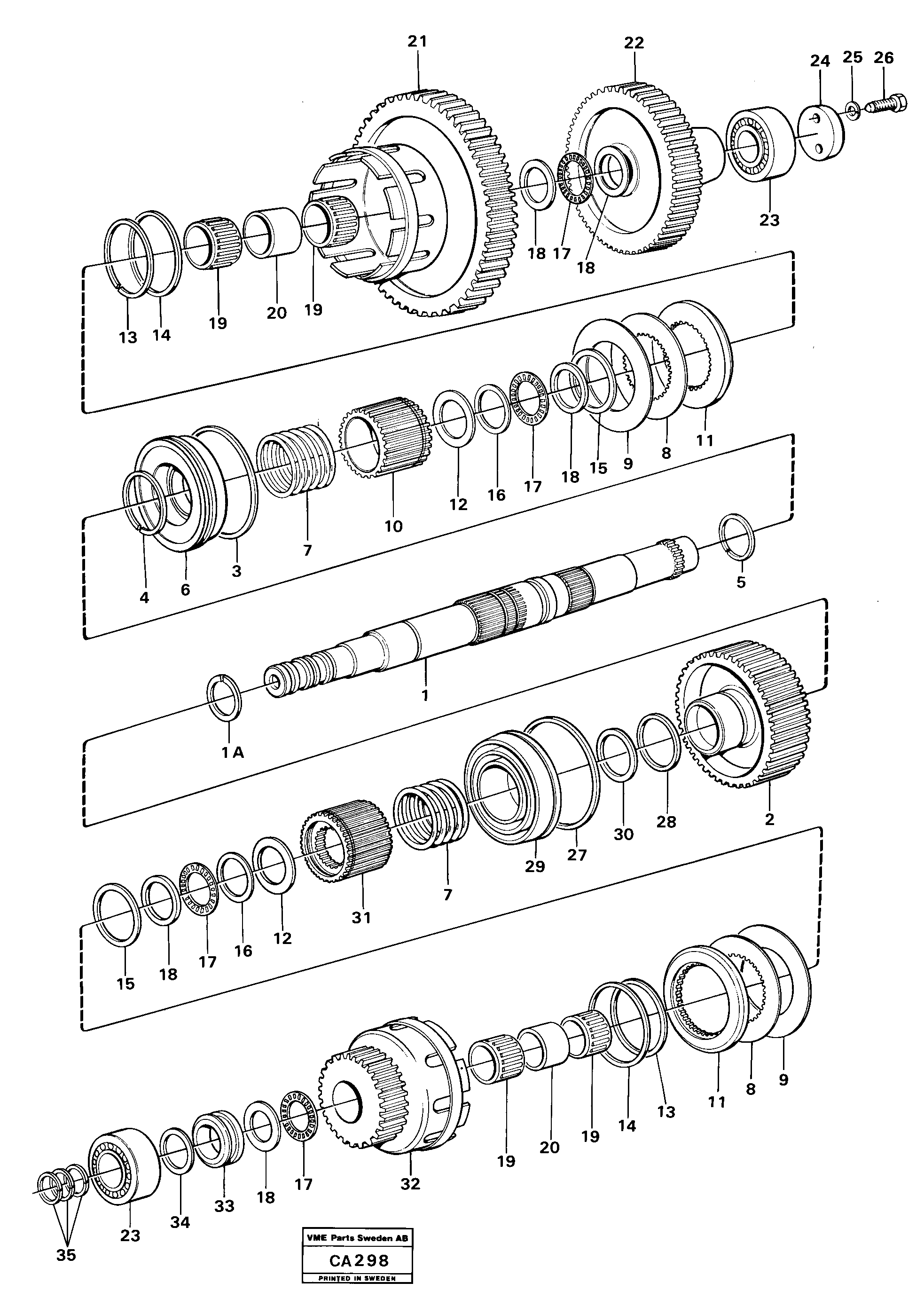 Схема запчастей Volvo 6300 6300 - 15918 Clutch reverse and 4:th speeds 