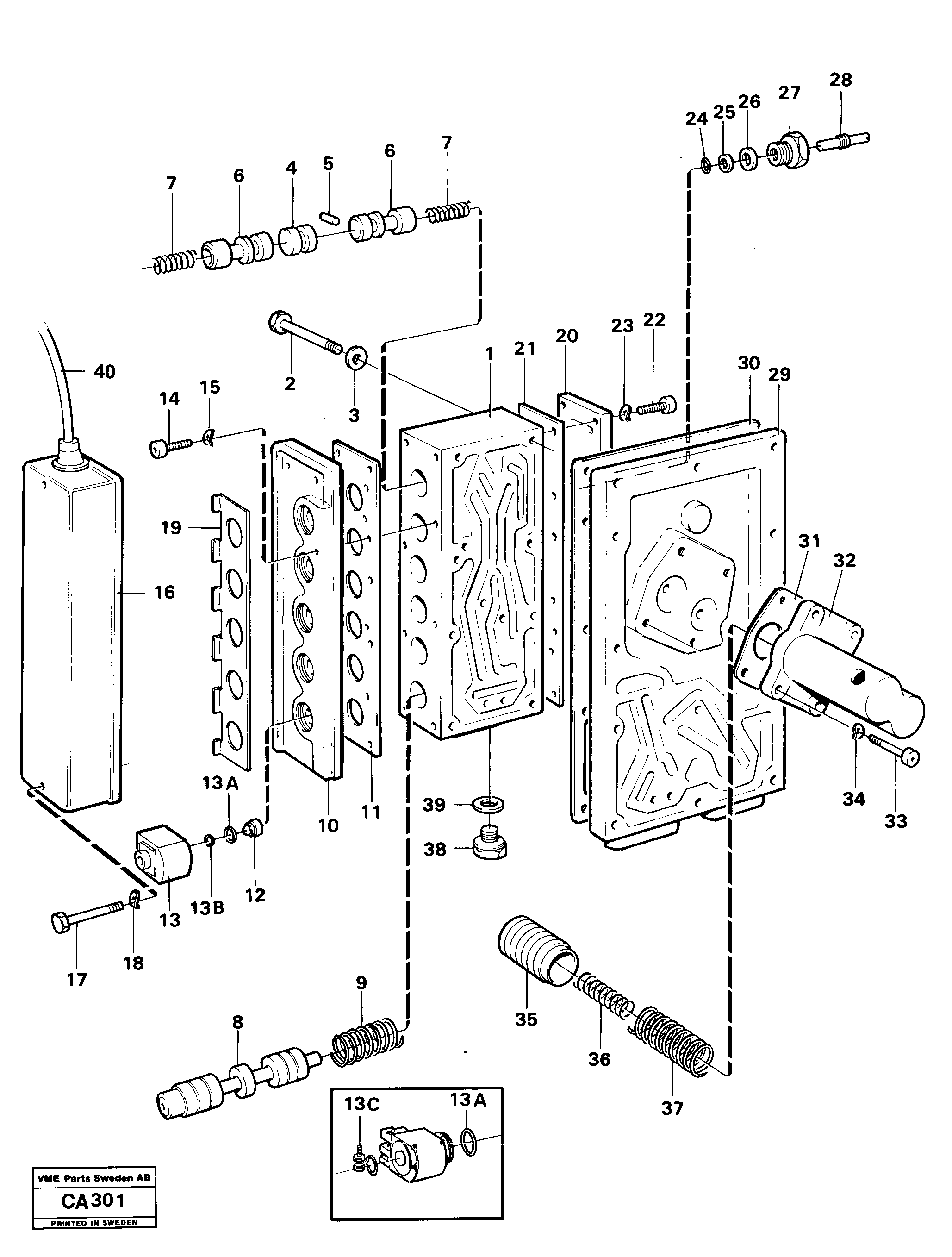 Схема запчастей Volvo 6300 6300 - 42627 Range selector valve 