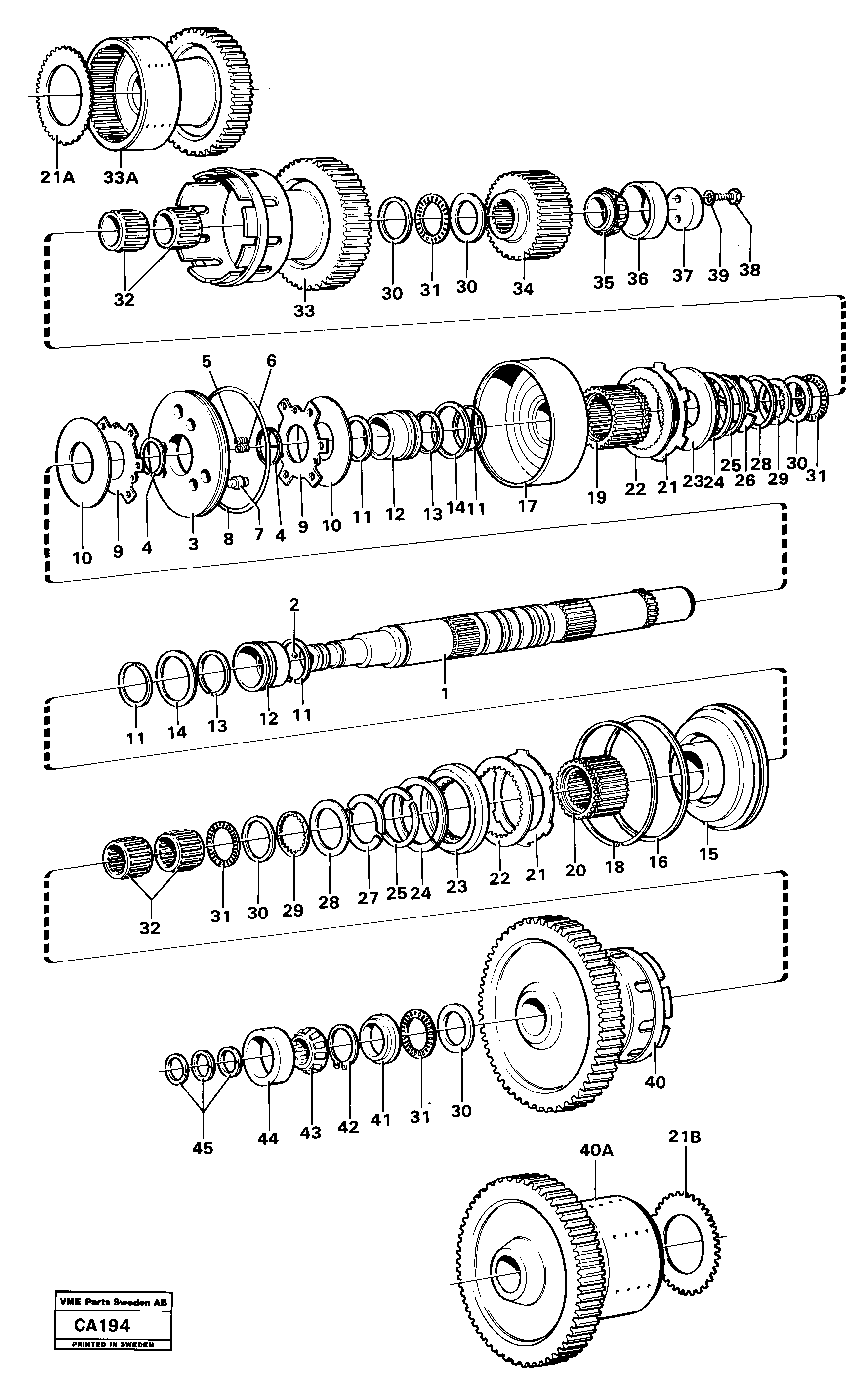 Схема запчастей Volvo 6300 6300 - 73679 Clutches 1:st and 2:nd speeds 