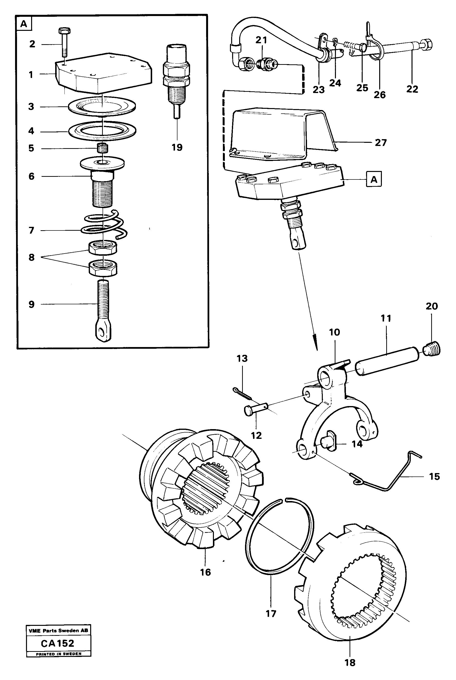 Схема запчастей Volvo 6300 6300 - 17361 Differential lock prod nr 23535, 23597 