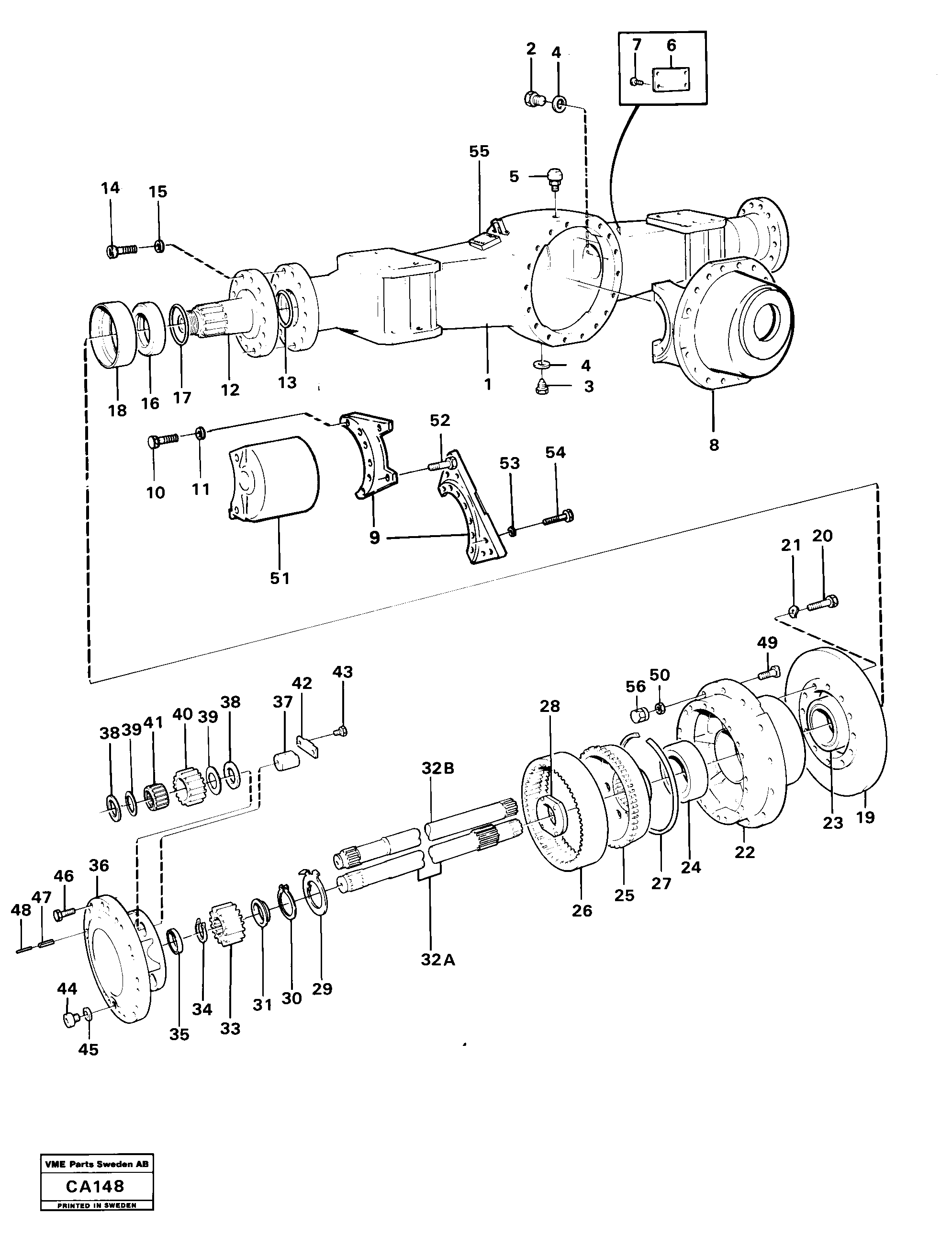 Схема запчастей Volvo 6300 6300 - 53494 Передний ведущий мост 23588, 23702, 23598 