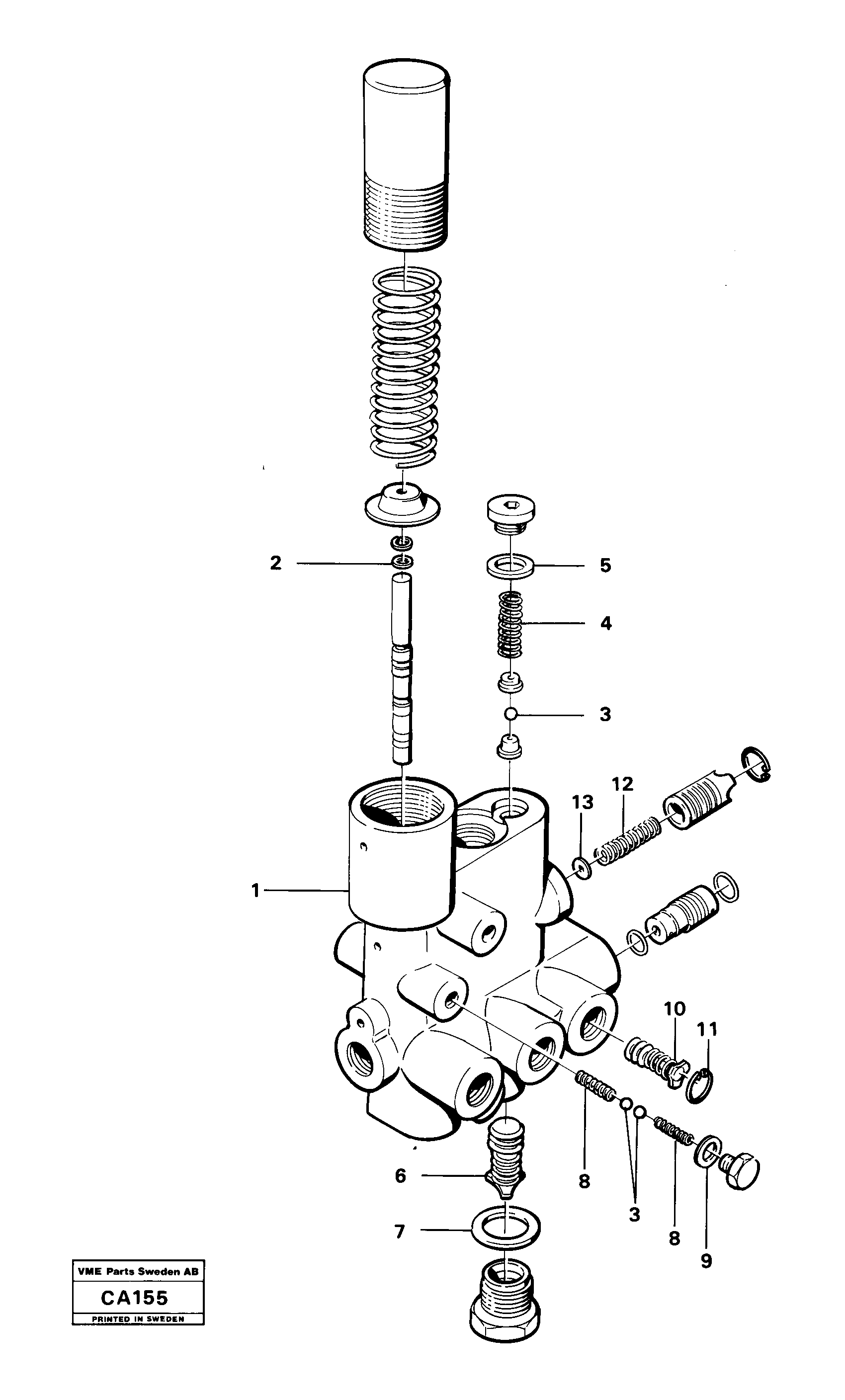 Схема запчастей Volvo 6300 6300 - 16024 Valve section 