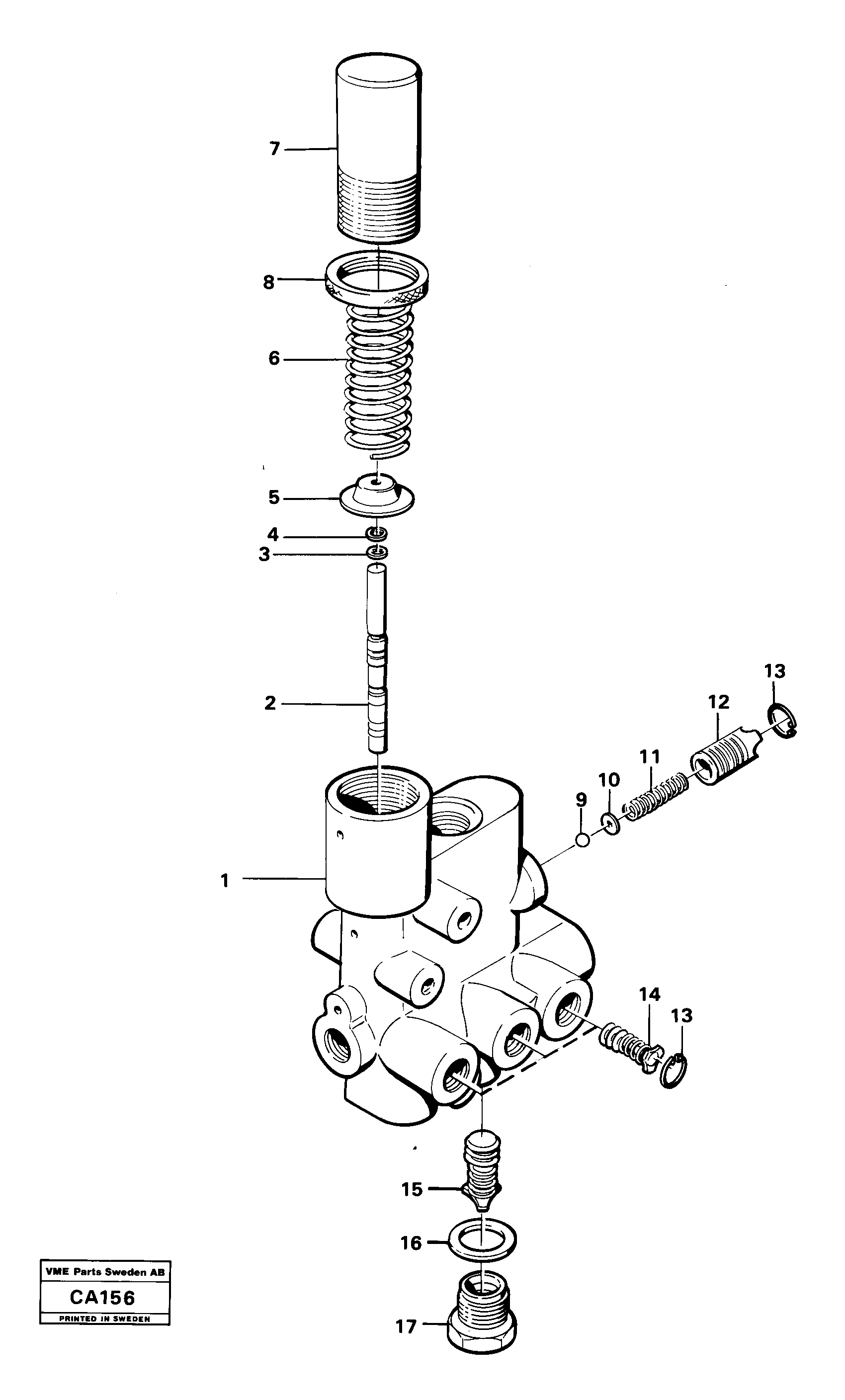 Схема запчастей Volvo 6300 6300 - 16025 Valve section 