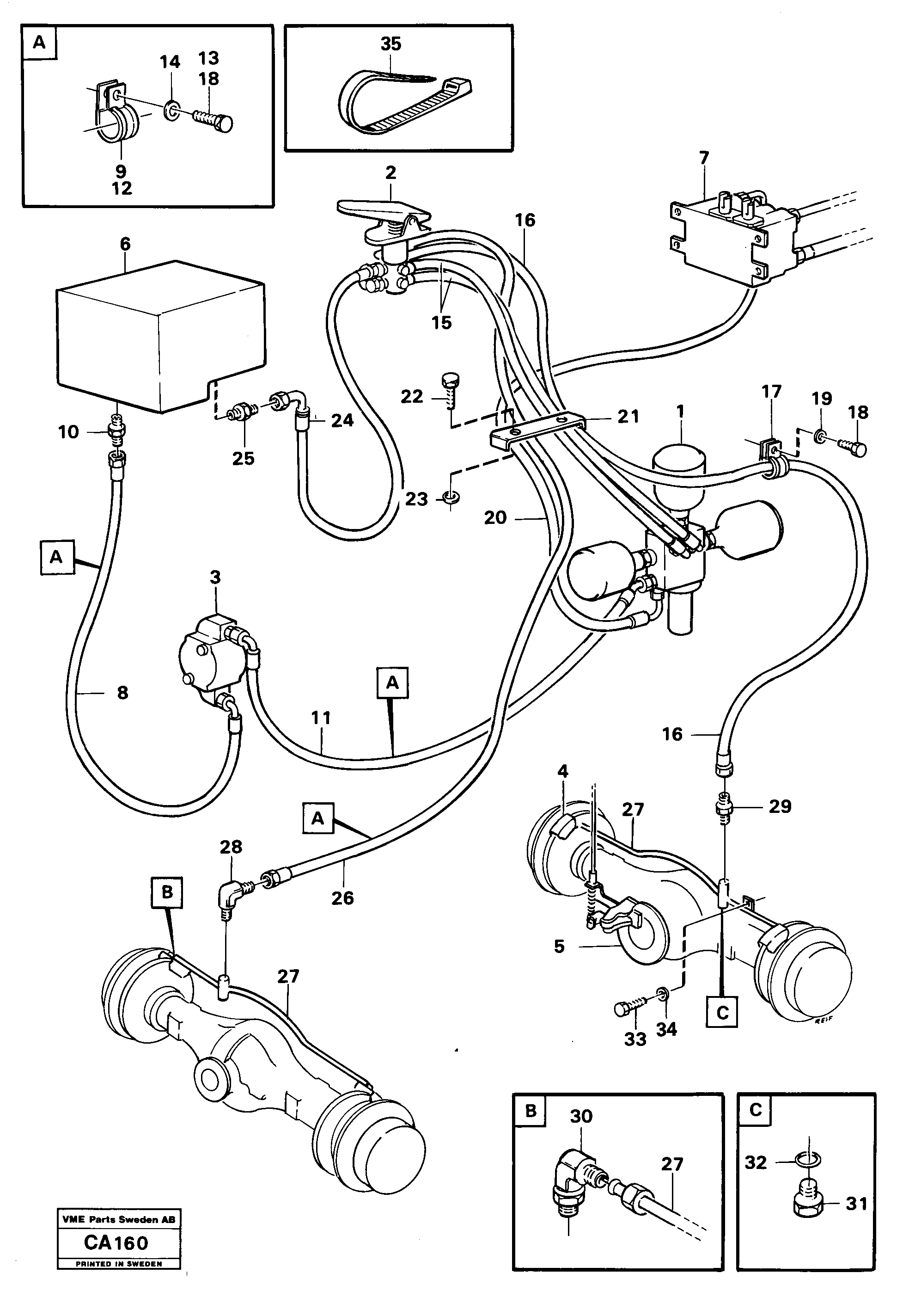 Схема запчастей Volvo 6300 6300 - 17362 Brake system 