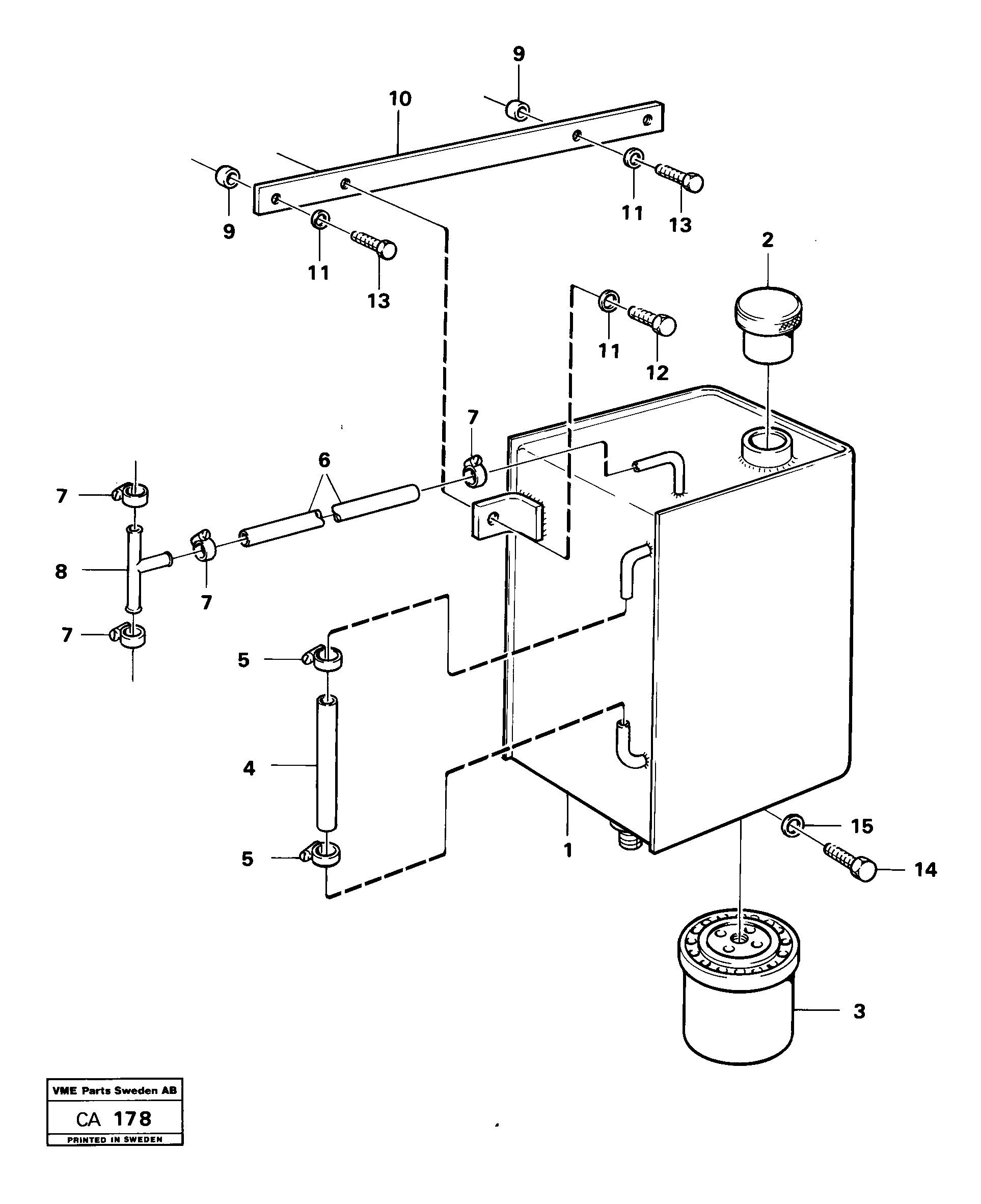 Схема запчастей Volvo 6300 6300 - 73540 Tank with fitting parts 