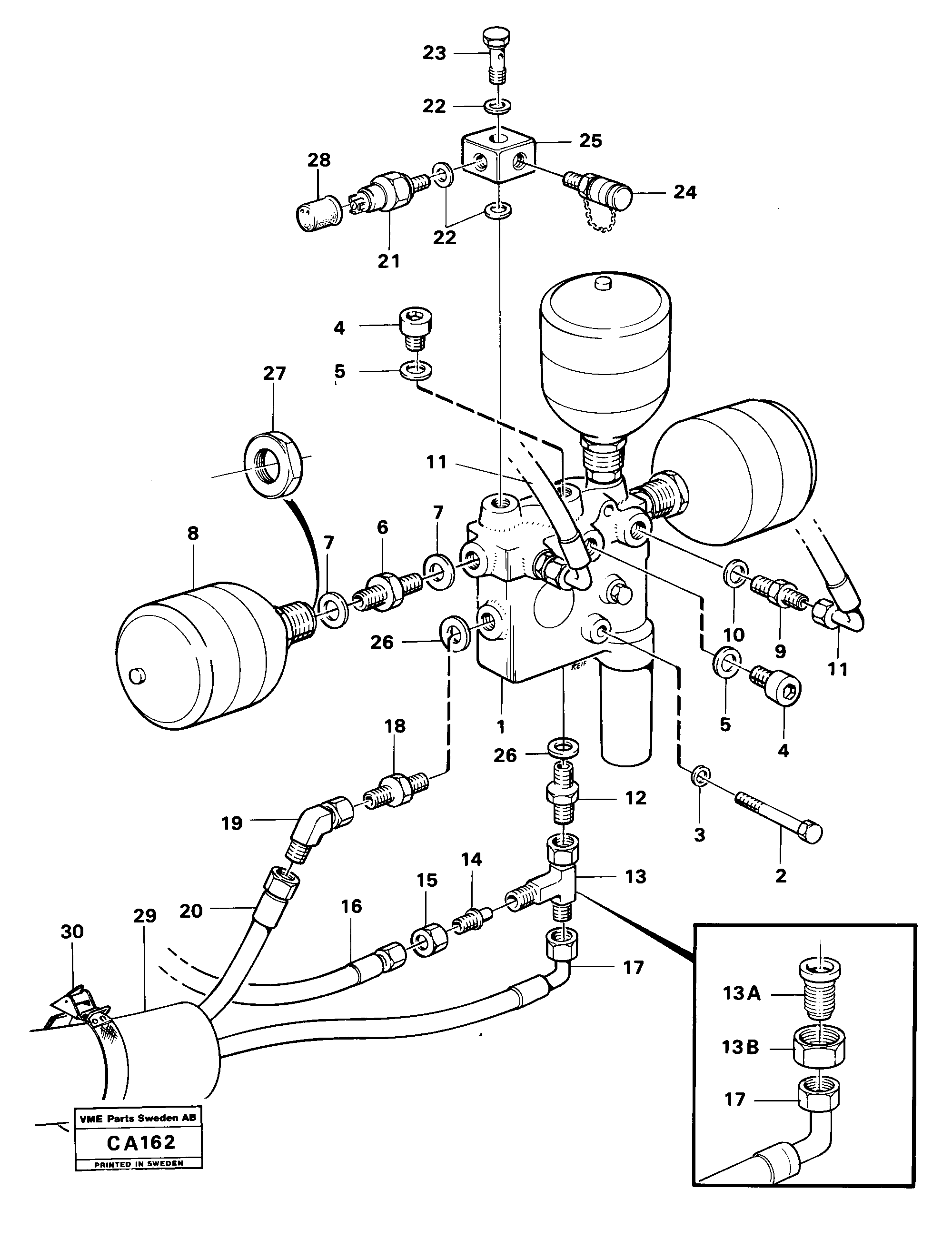 Схема запчастей Volvo 6300 6300 - 92570 Valve with fitting parts 