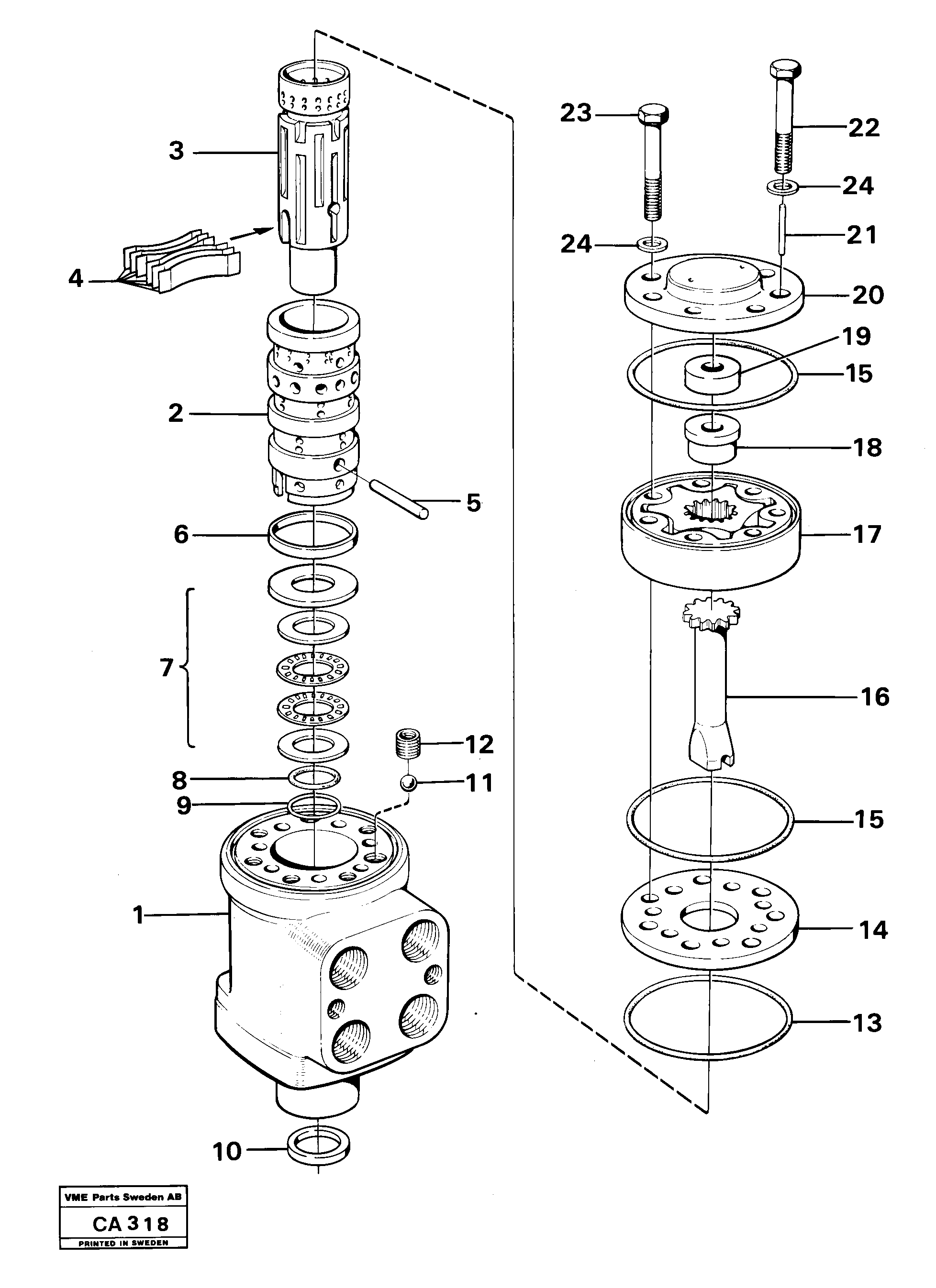 Схема запчастей Volvo 6300 6300 - 16257 Steering unit 