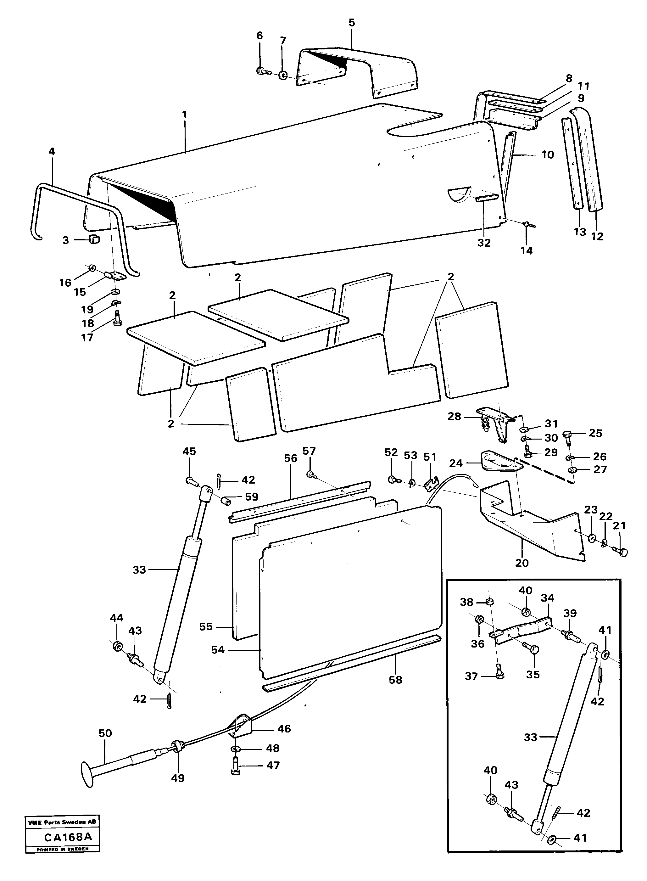 Схема запчастей Volvo 6300 6300 - 73836 Engine hood 