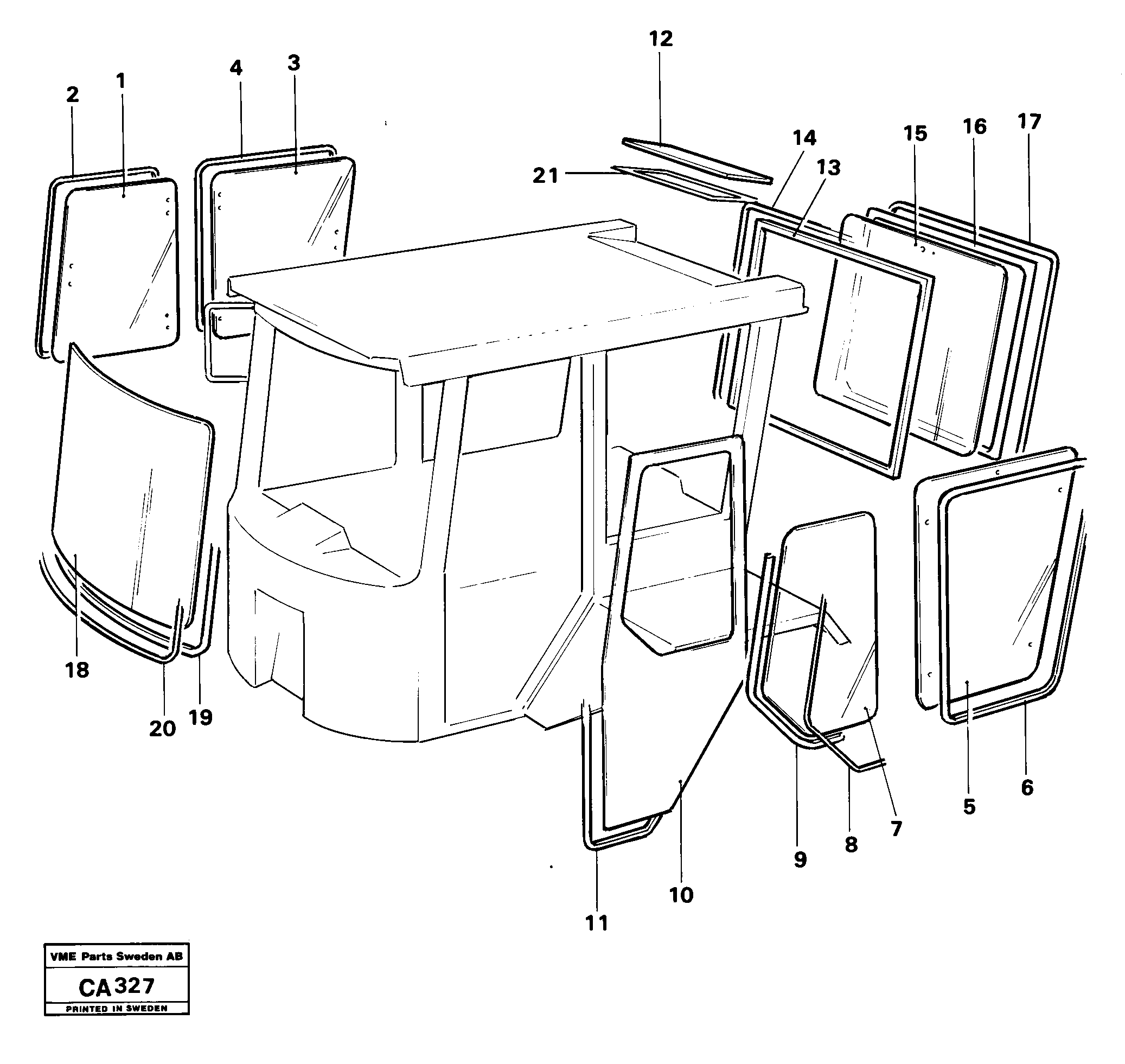 Схема запчастей Volvo 6300 6300 - 4362 Glasspanes and sealing strips 