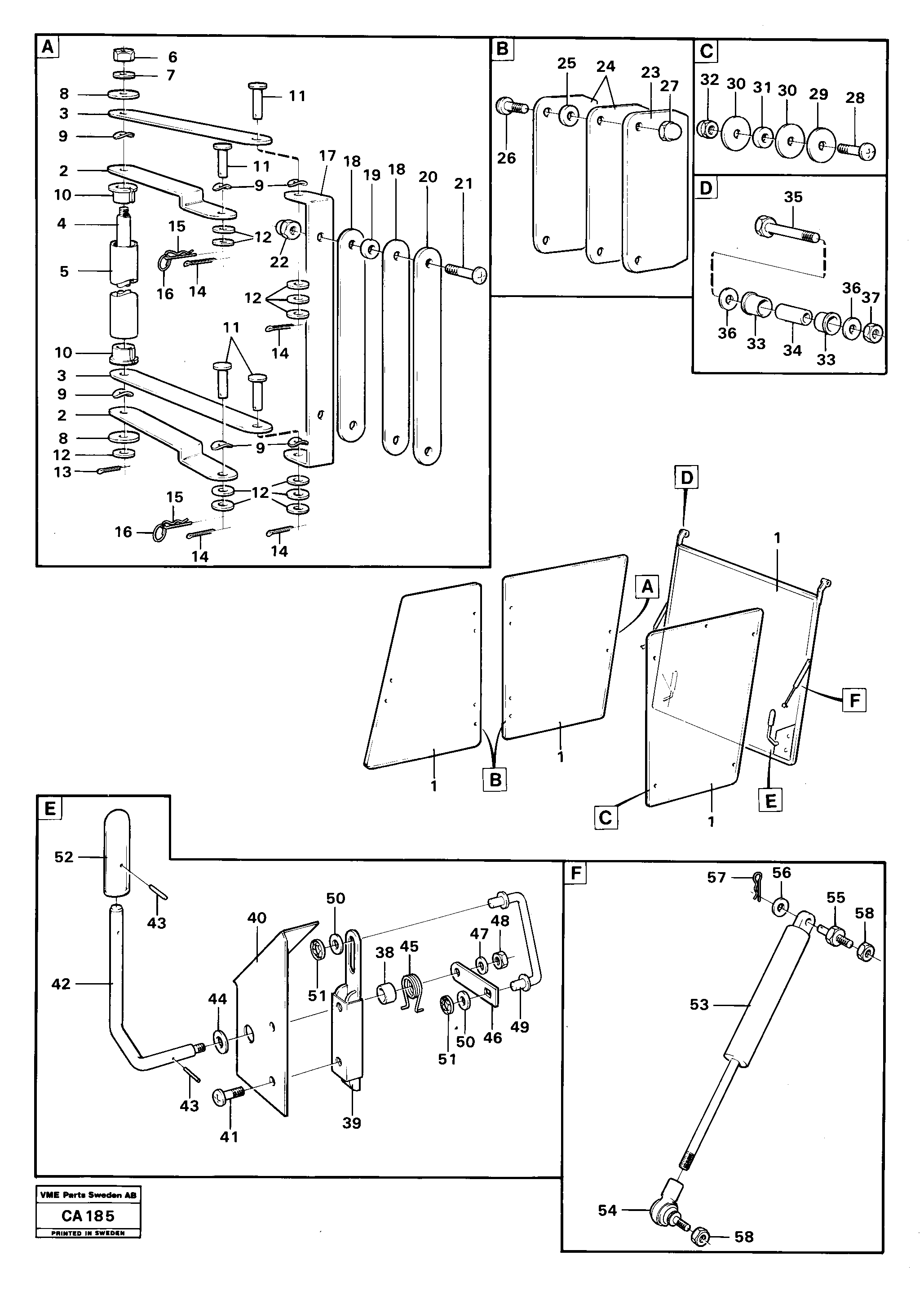 Схема запчастей Volvo 6300 6300 - 4366 Glass panes and fitting- parts 