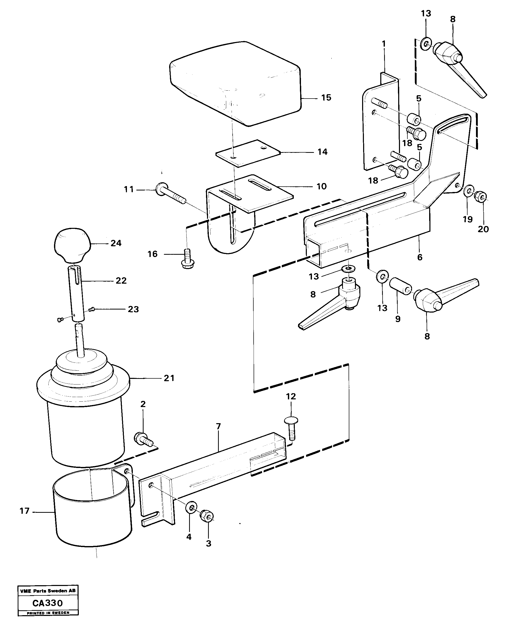 Схема запчастей Volvo 6300 6300 - 32925 Lever mounting for el.hydraulic servo system 