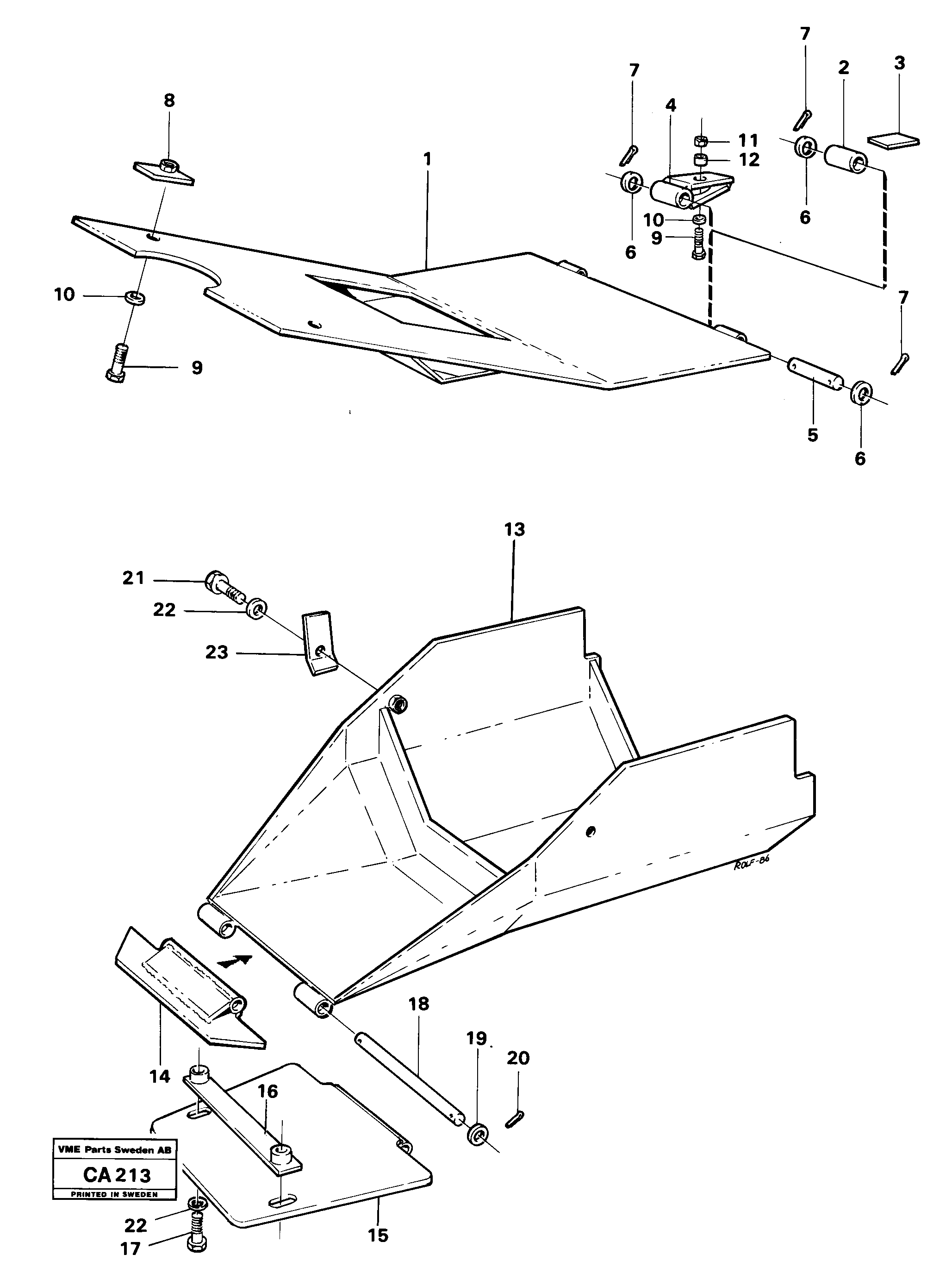 Схема запчастей Volvo 6300 6300 - 3374 Bottom-guard plates 