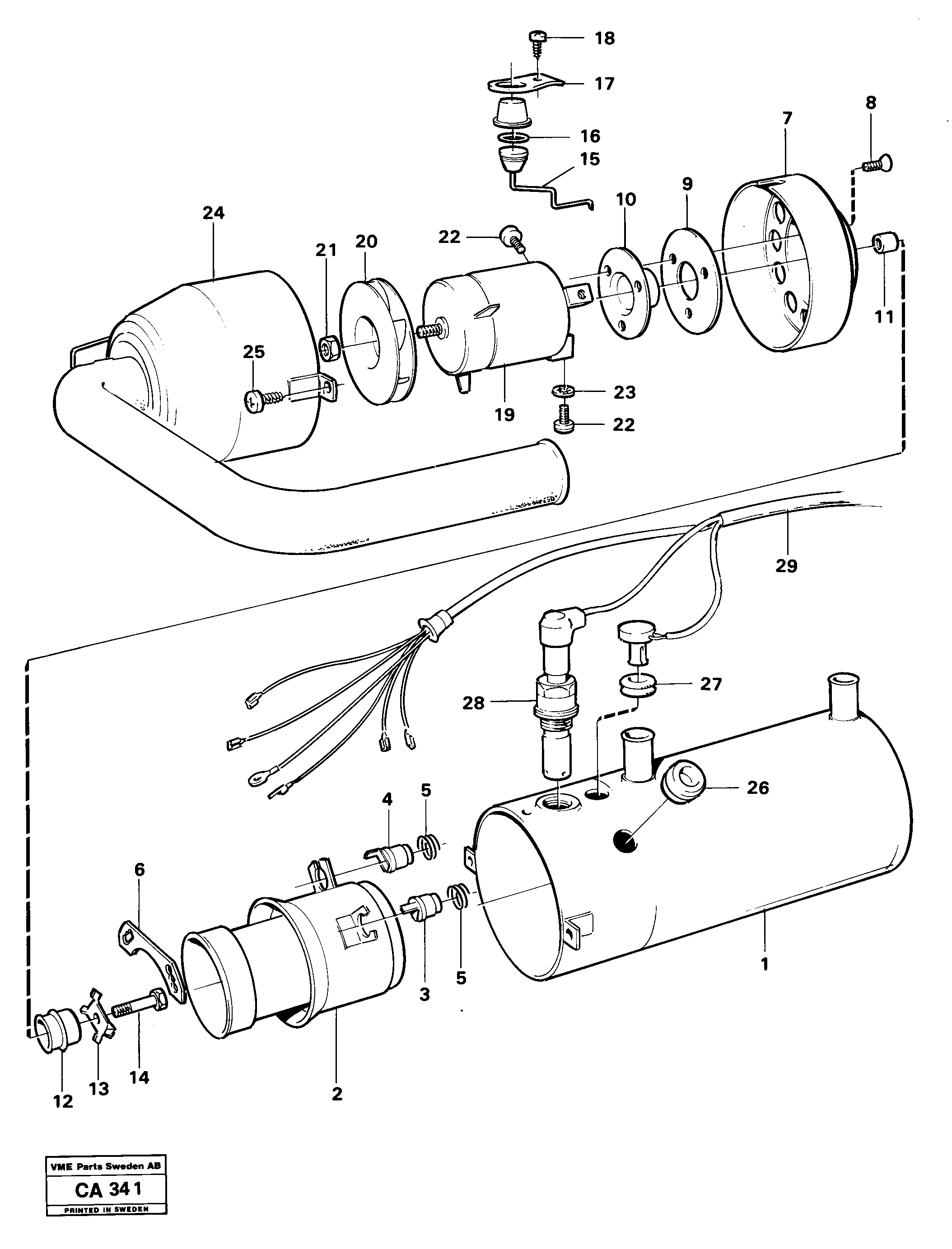 Схема запчастей Volvo 6300 6300 - 12511 Heating unit 