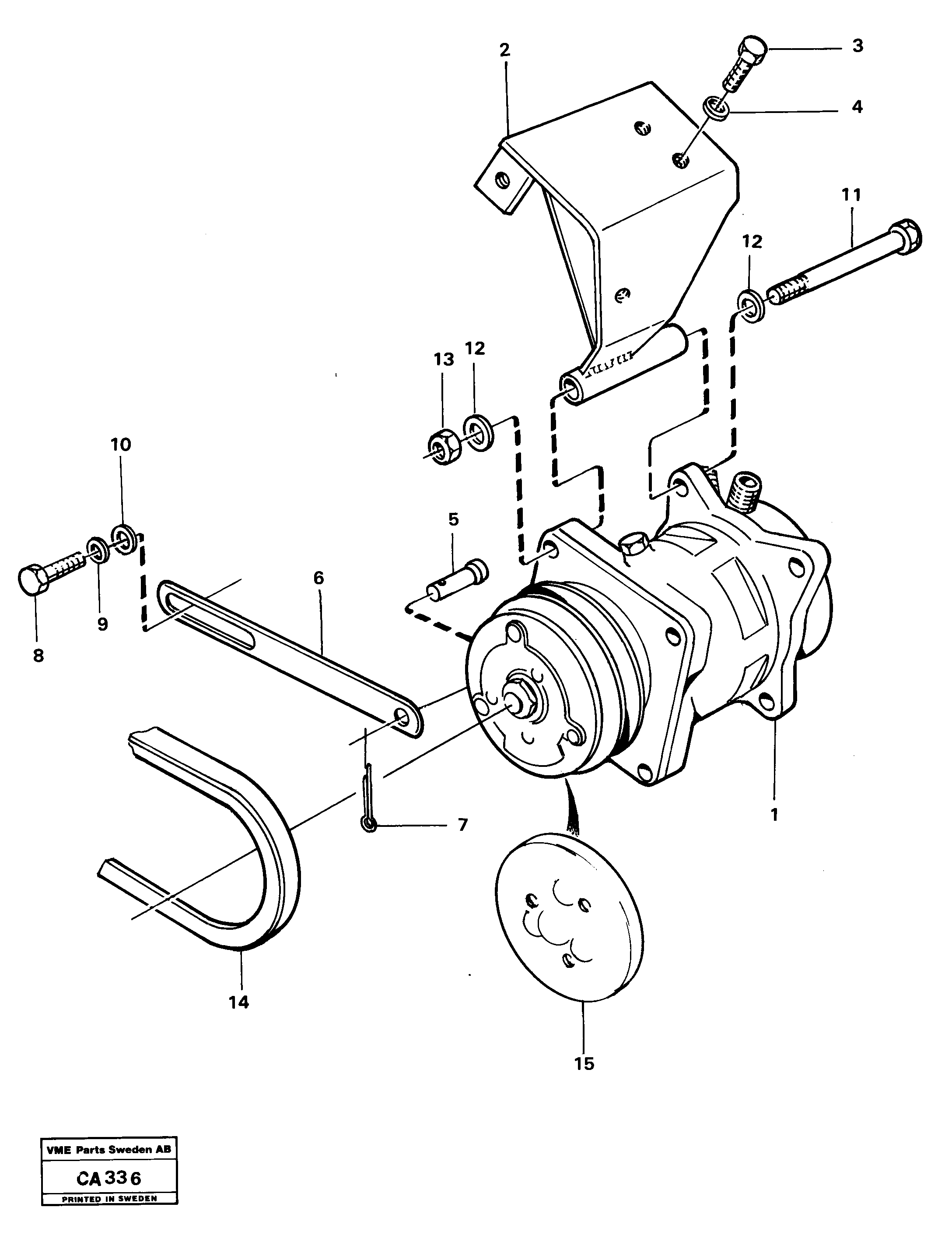 Схема запчастей Volvo 6300 6300 - 7365 Compressor air-condition 