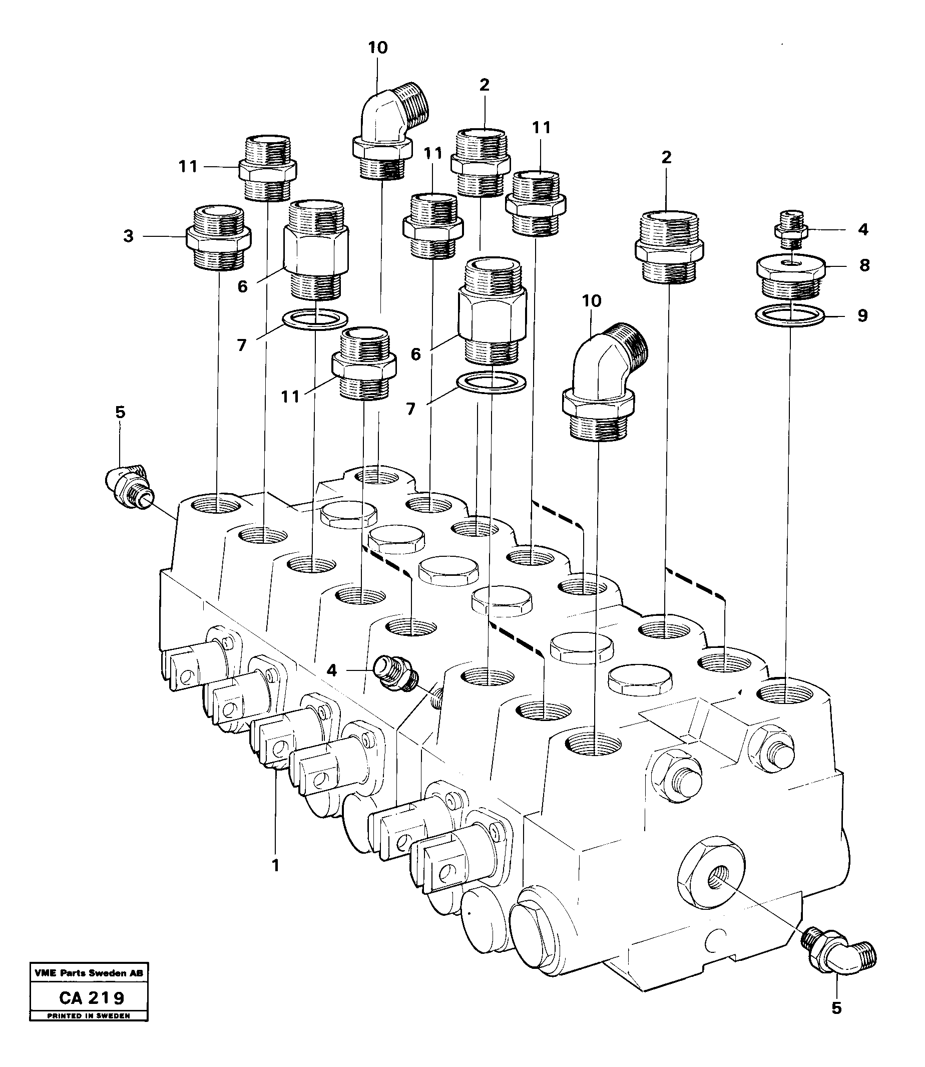 Схема запчастей Volvo 6300 6300 - 13299 Hydraulic valve excavator unit 