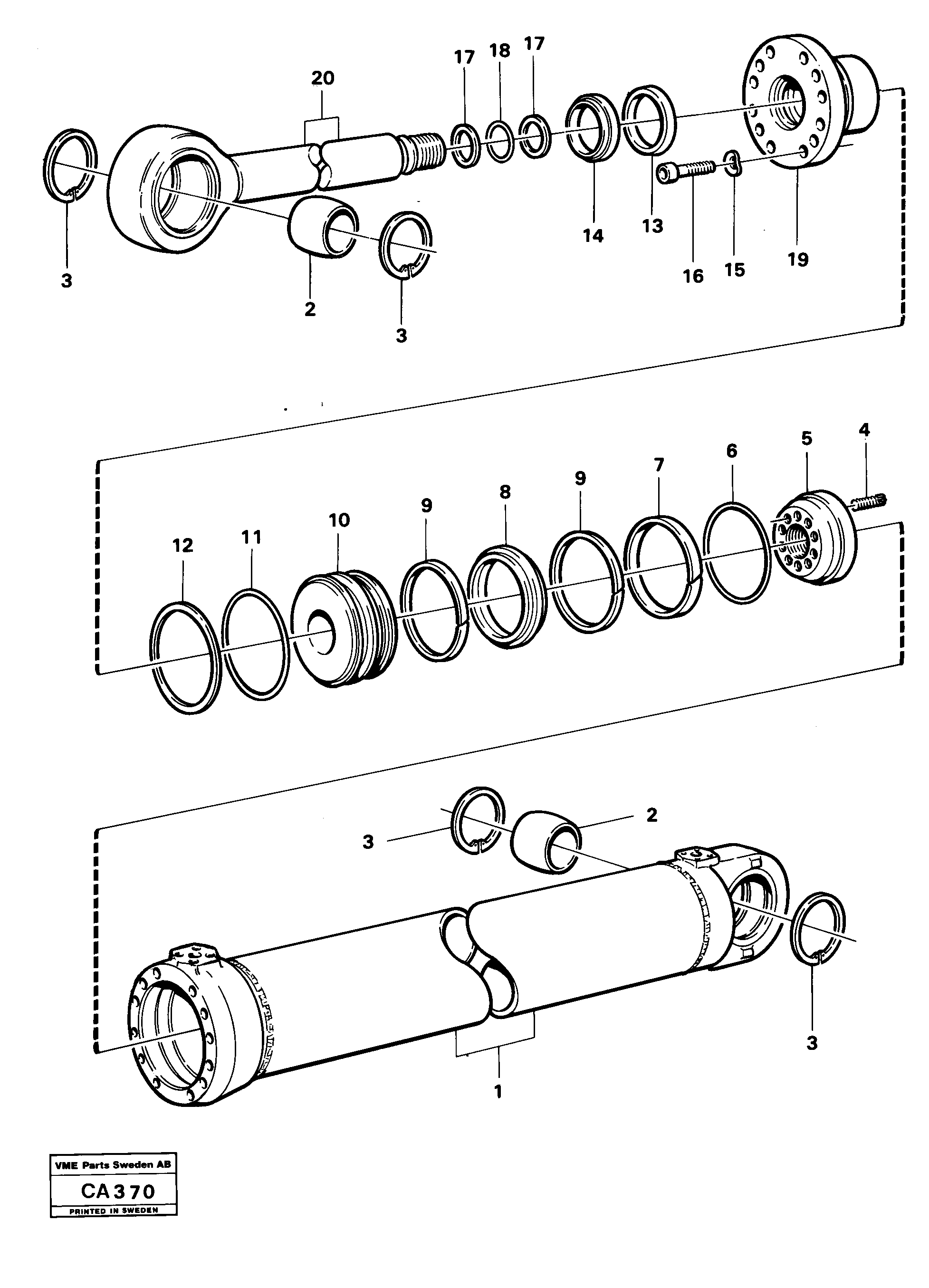 Схема запчастей Volvo 6300 6300 - 1434 Dipperstick cylinder 