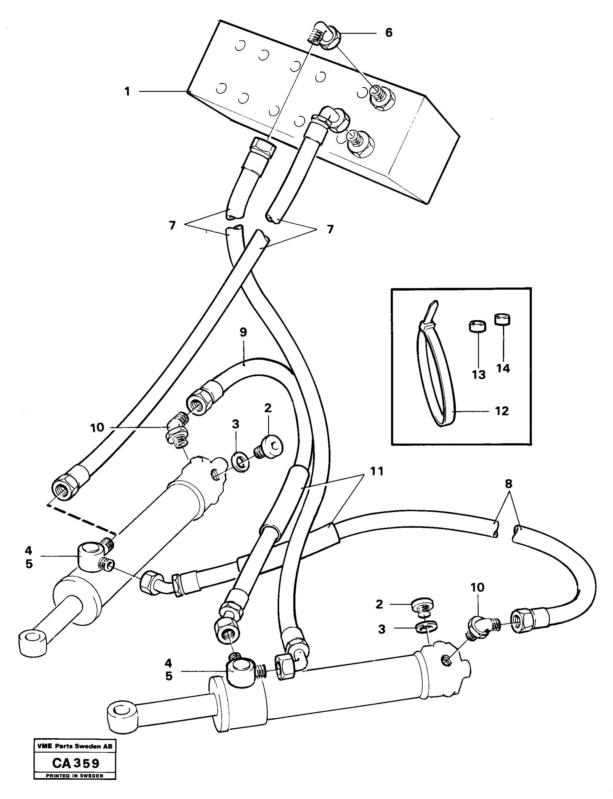 Схема запчастей Volvo 6300 6300 - 15998 Hydraulic system slewing post 