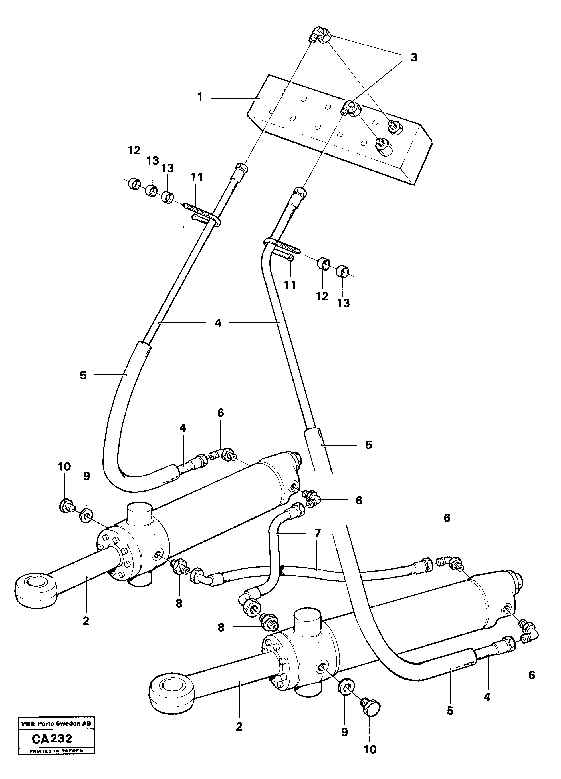 Схема запчастей Volvo 6300 6300 - 16004 Hydraulic system slewing post 