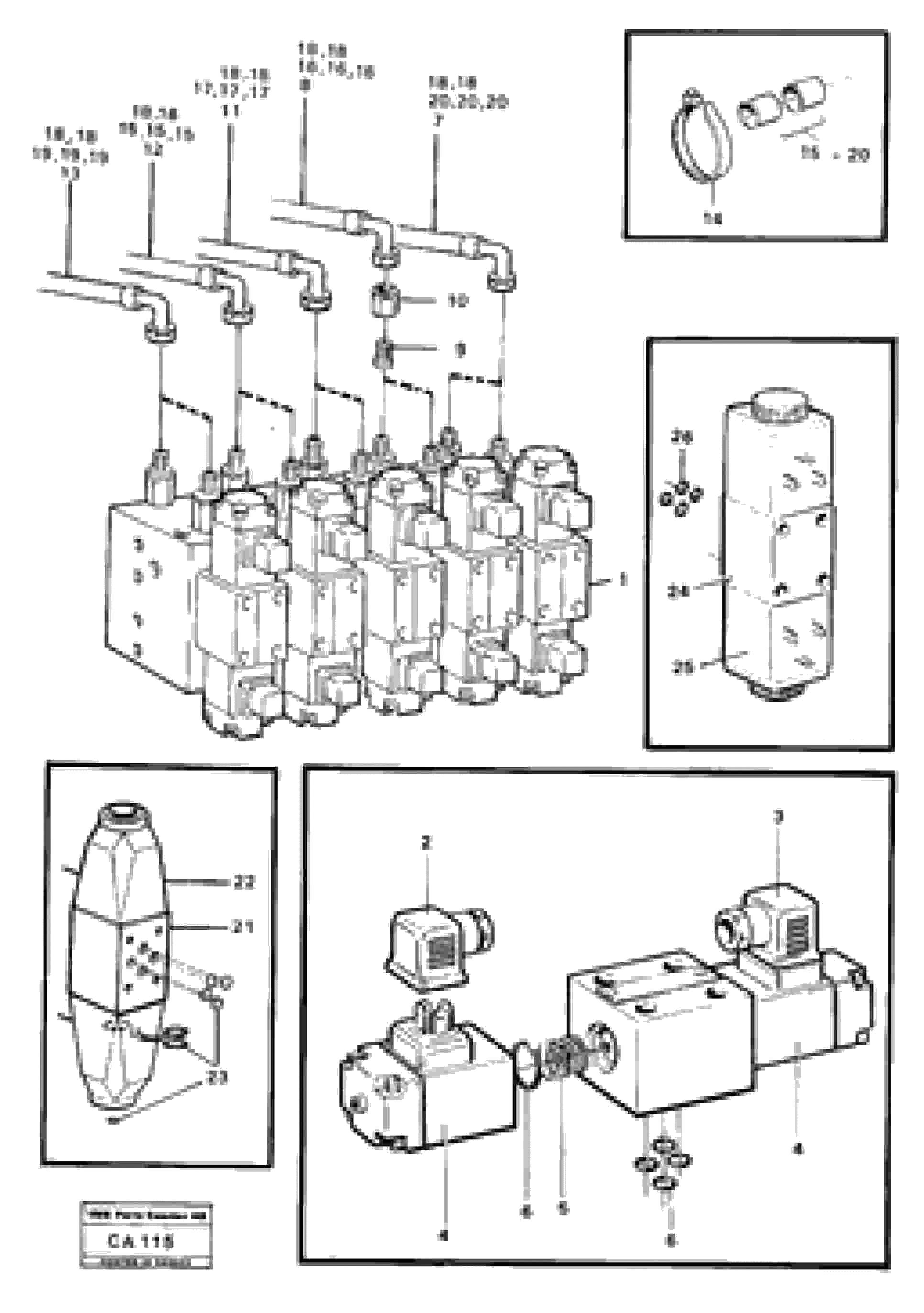 Схема запчастей Volvo 6300 6300 - 16010 Solenoid valve and hoses 