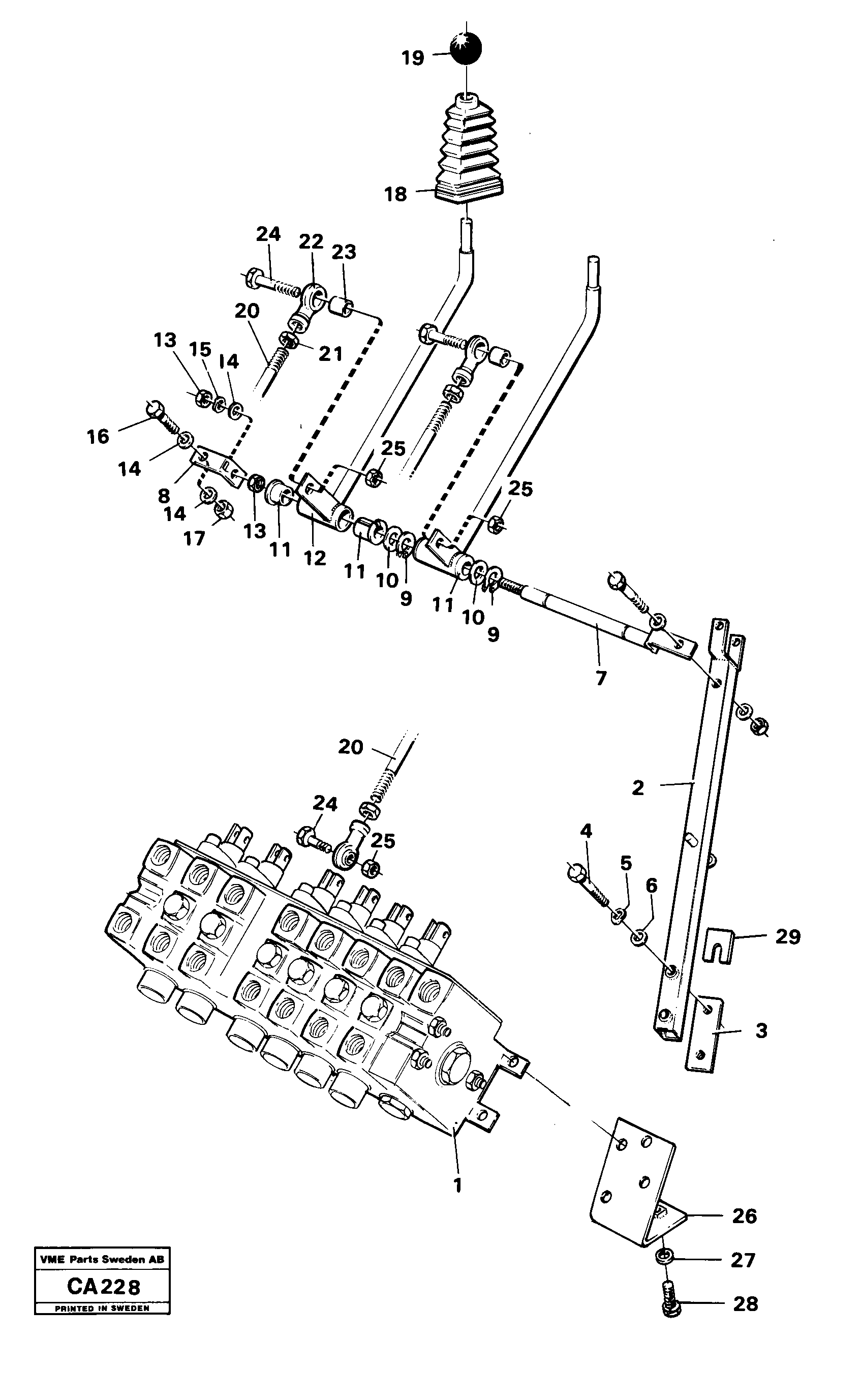 Схема запчастей Volvo 6300 6300 - 17351 Outrigger legs controls. El. hydraulic servo system 