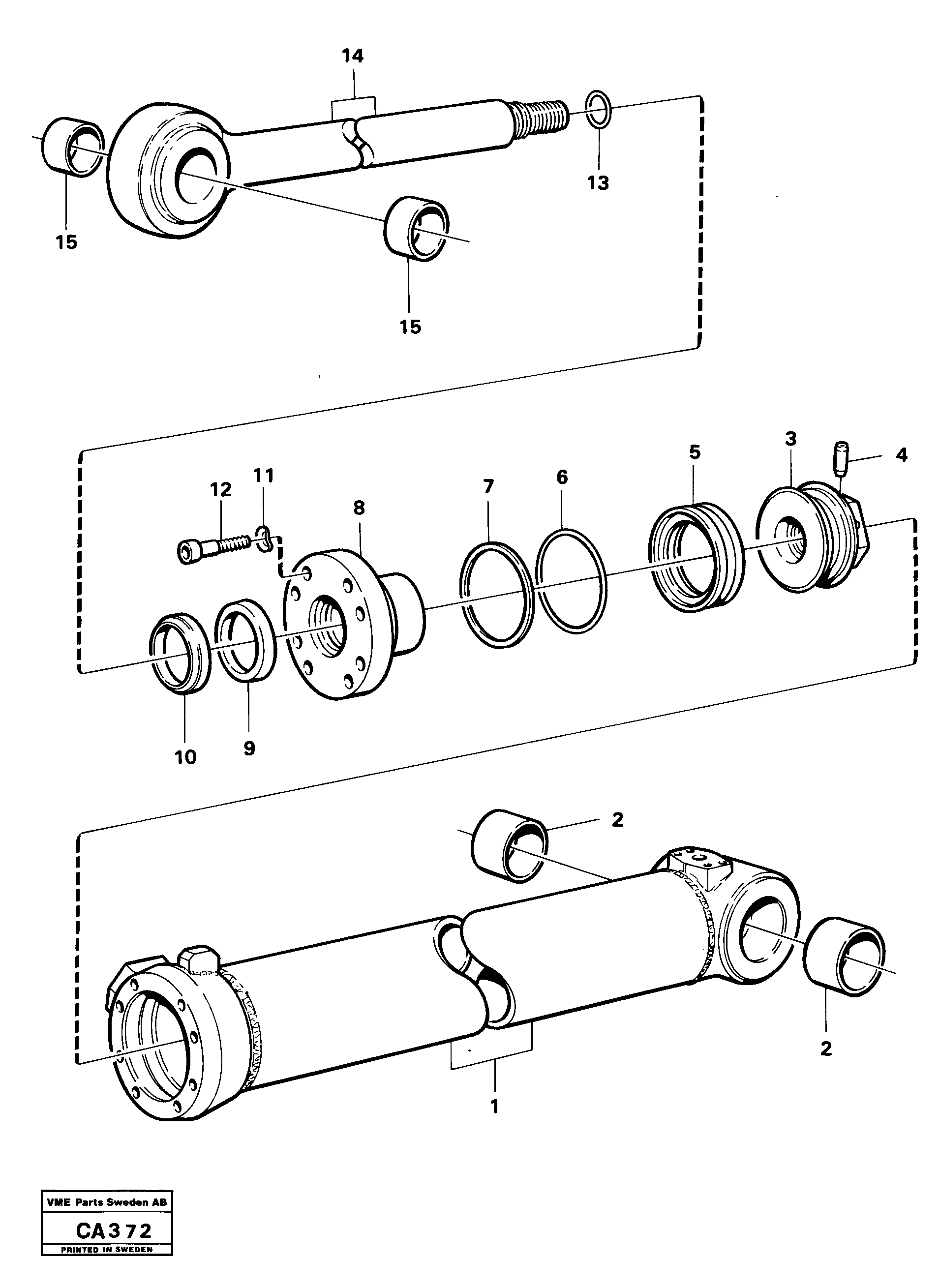 Схема запчастей Volvo 6300 6300 - 20369 Hydraulic cylinder telescopic cylinder 