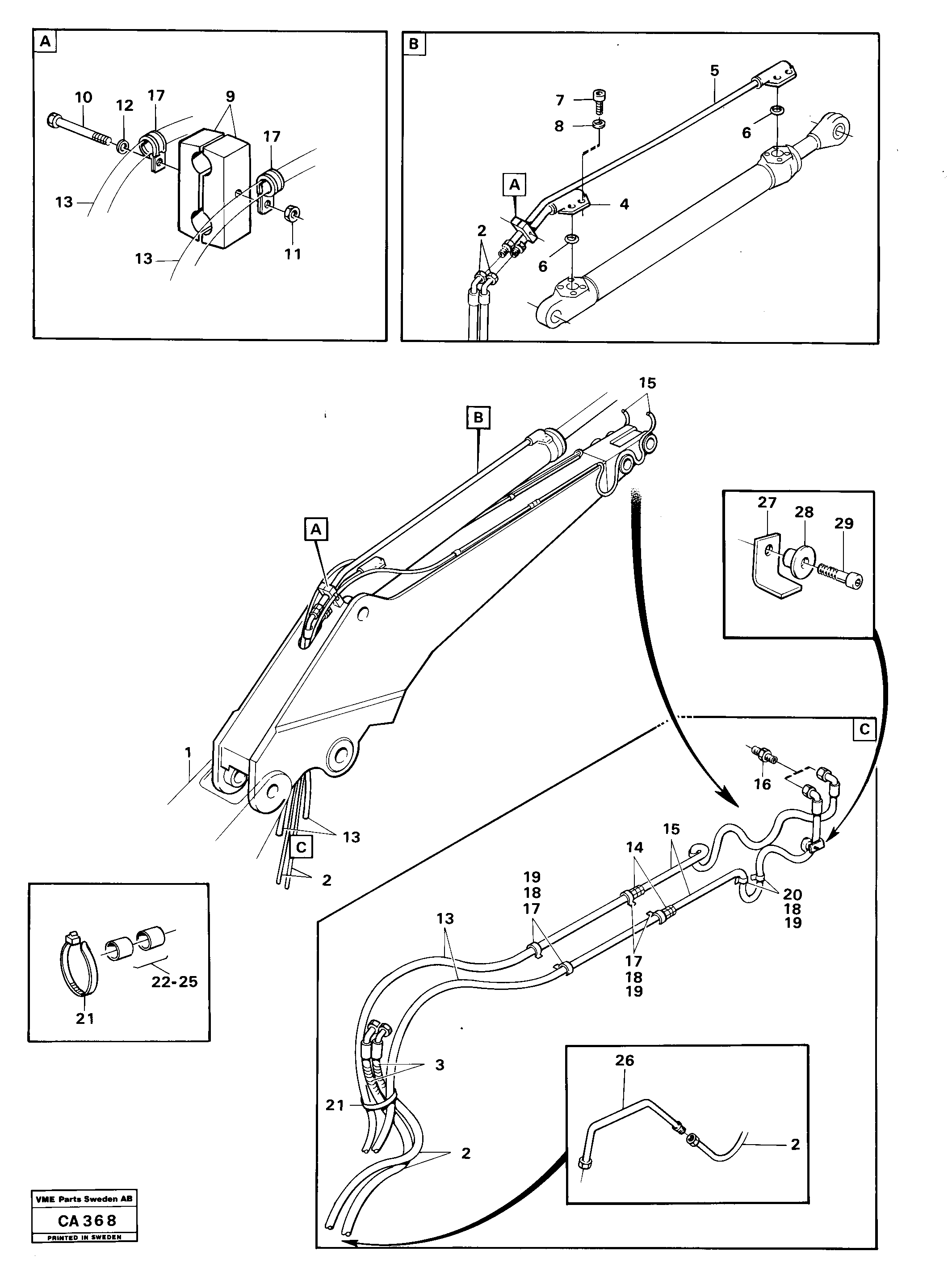 Схема запчастей Volvo 6300 6300 - 20568 Hydraulic system dipper arm 