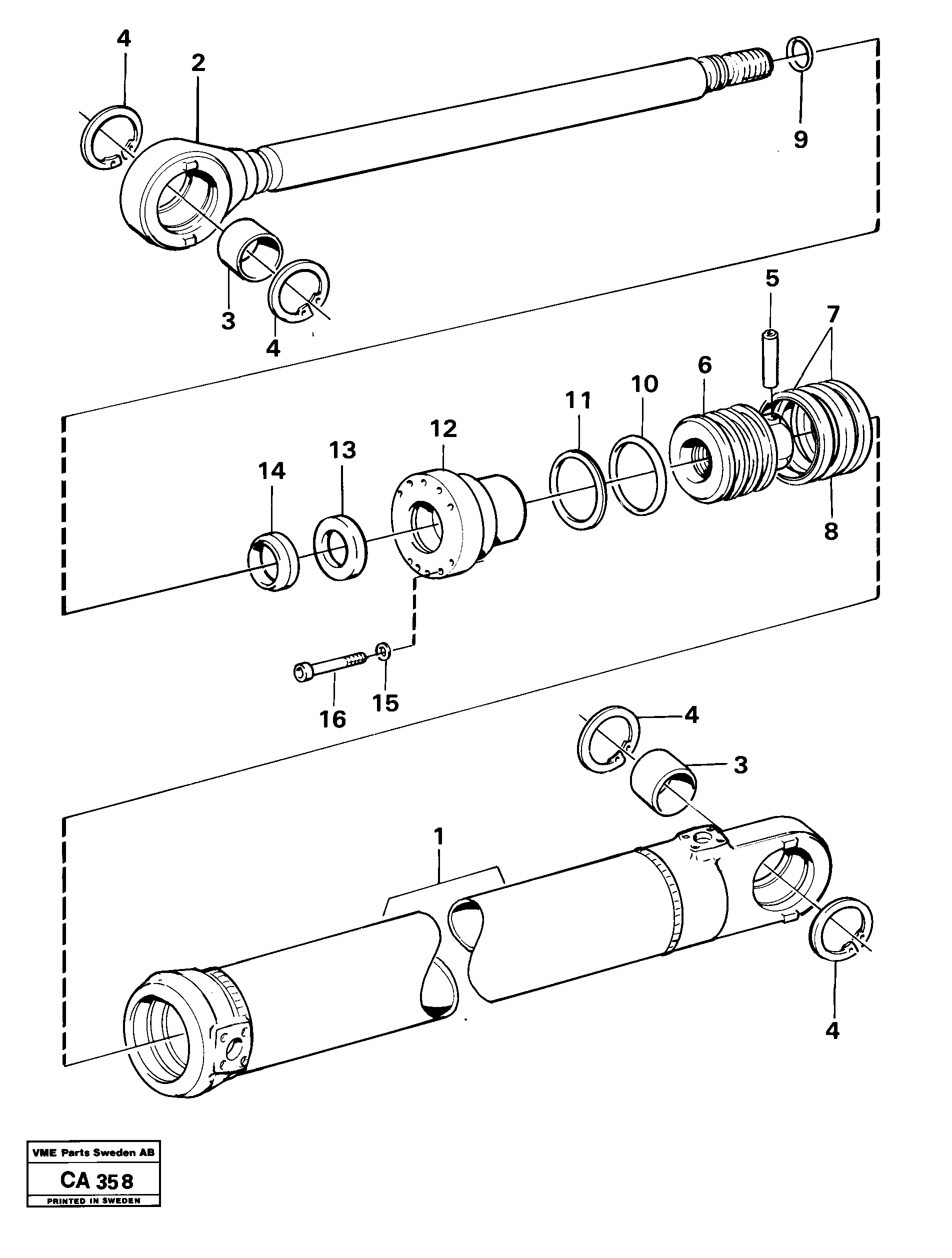 Схема запчастей Volvo 6300 6300 - 30526 Hydraulic cylinder outrigger legs 